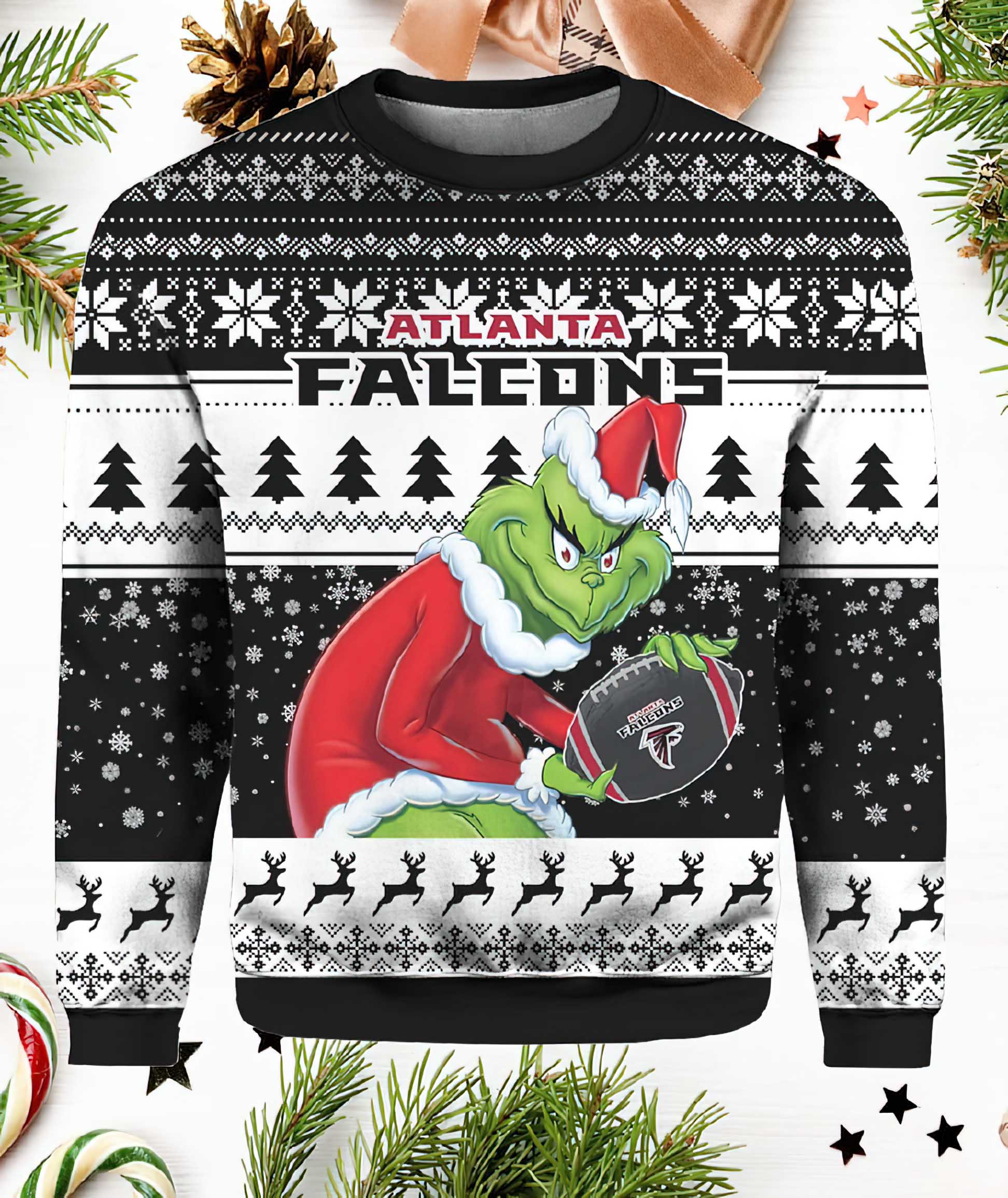 Falcons Grnch Ugly Christmas Sweater Falcons Grnch Ugly Christmas Sweater