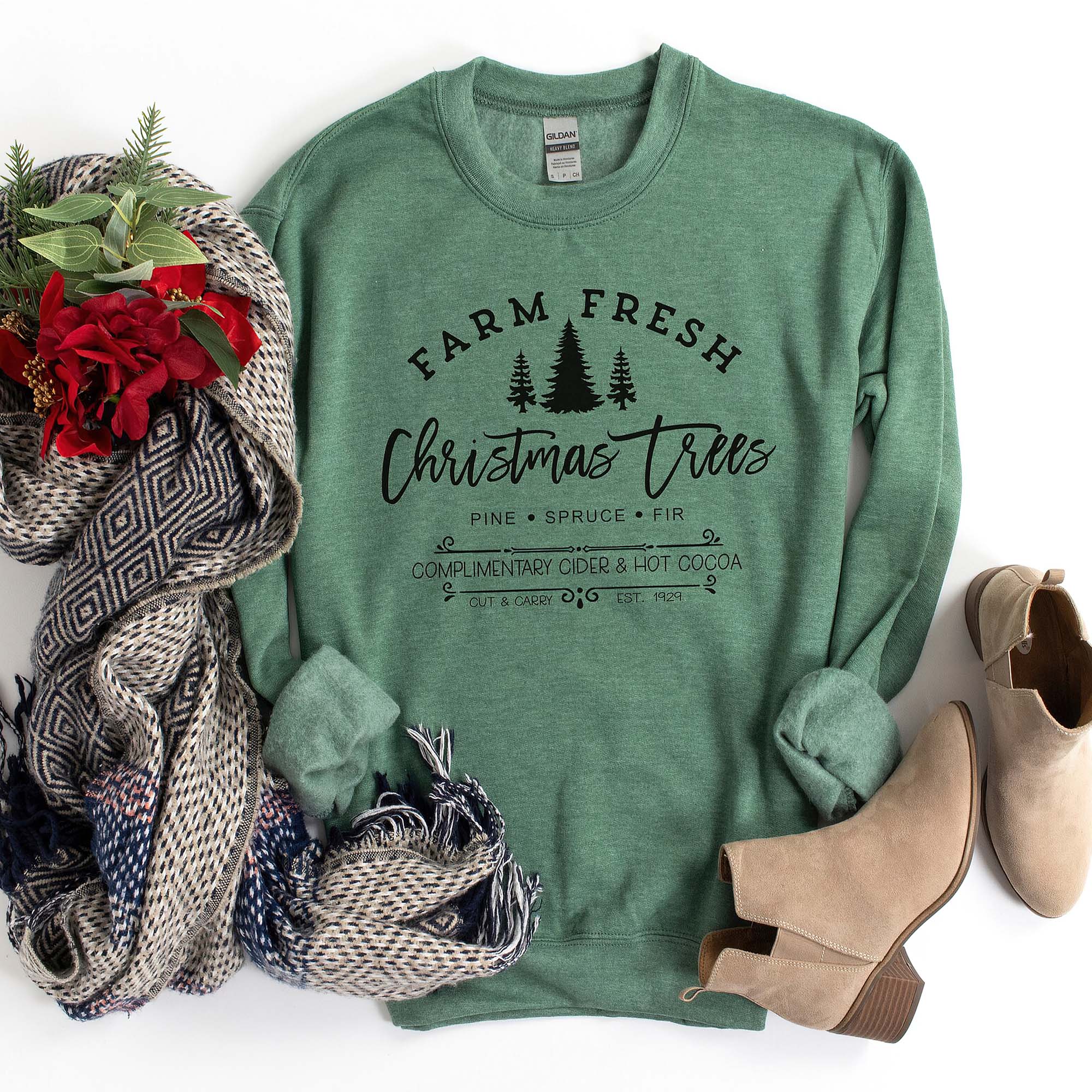 Farm Fresh Christmas Trees Sweatshirt & Shirt Farm Fresh Christmas Trees Sweatshirt & Shirt
