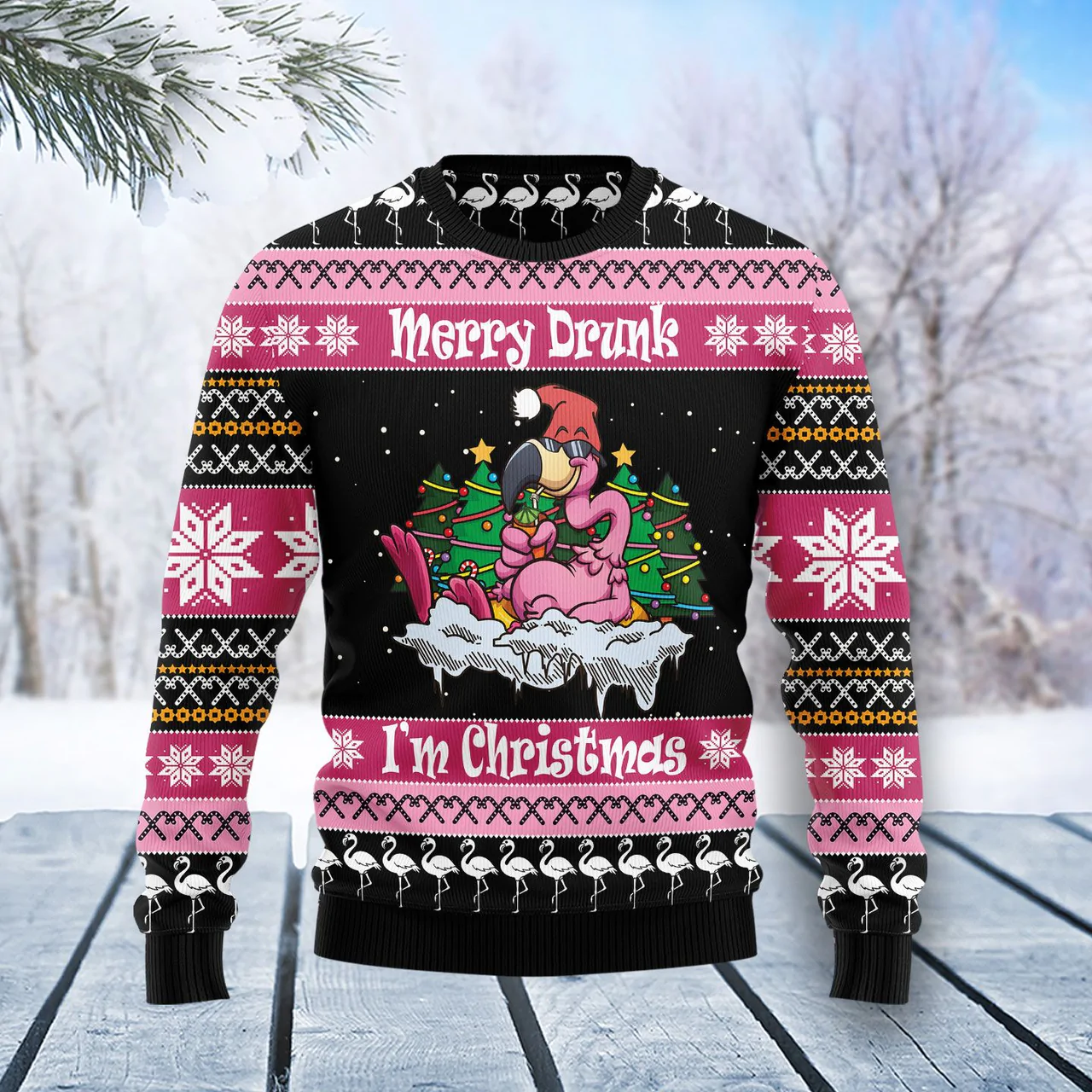 Flamingo Merry Drunk I’M Christmas Sweater Flamingo Merry Drunk I’M Christmas Sweater