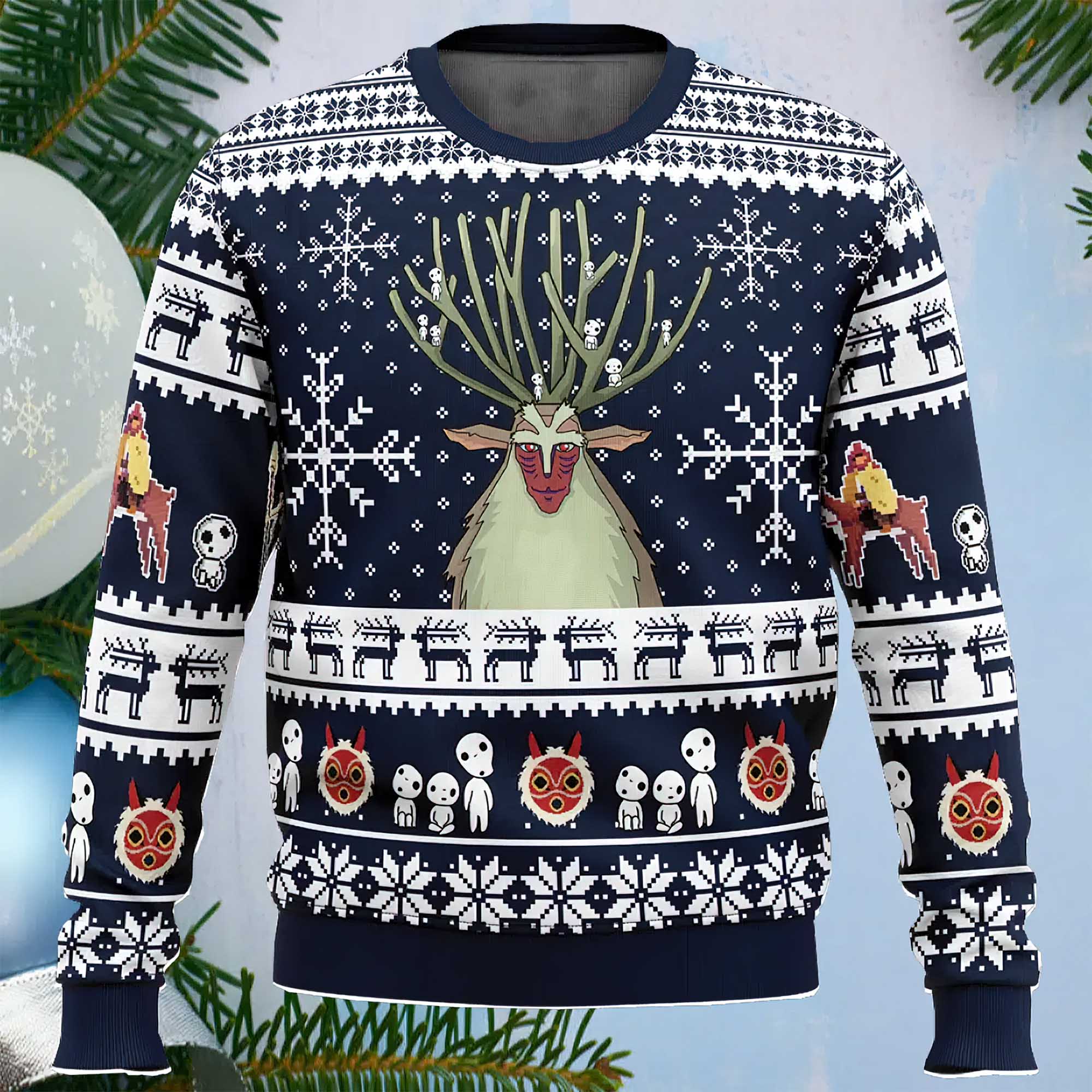 Forest Spirit Princess Mononoke Ugly Christmas Sweater Forest Spirit Princess Mononoke Ugly Christmas Sweater