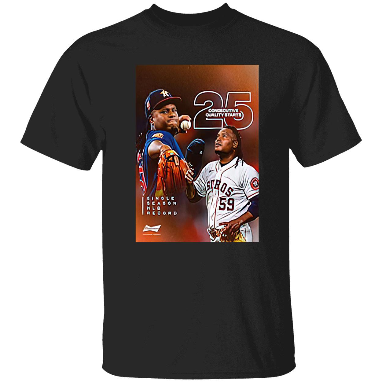 Houston Astros Framber Valdez 25 Consecutive Quality Starts Shirt Houston Astros Framber Valdez 25 Consecutive Quality Starts Shirt