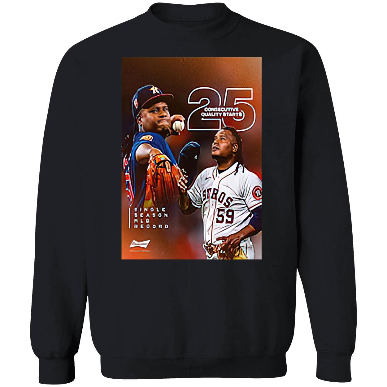 Houston Astros Framber Valdez 25 Consecutive Quality Starts Shirt Houston Astros Framber Valdez 25 Consecutive Quality Starts Shirt