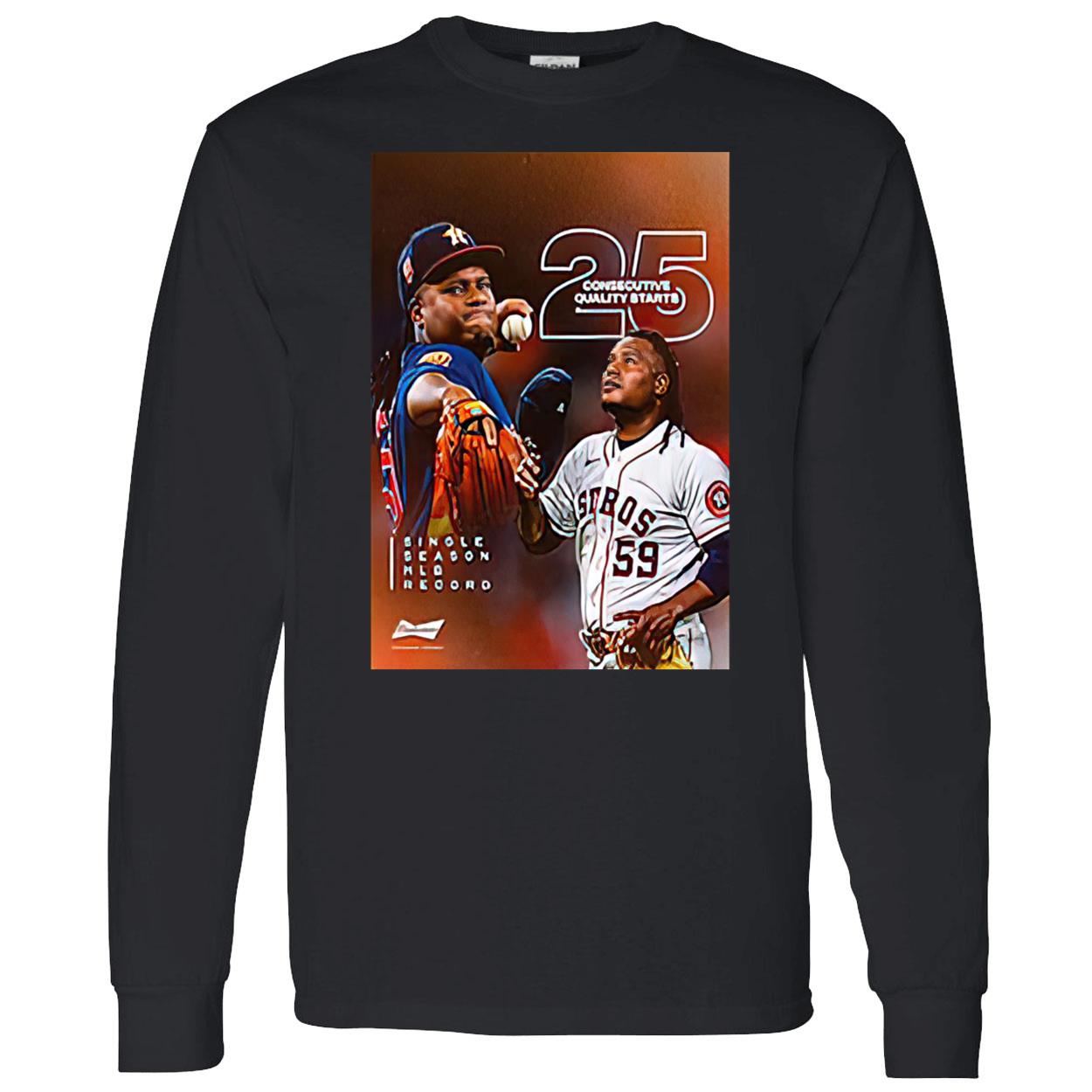 Houston Astros Framber Valdez 25 Consecutive Quality Starts Shirt Houston Astros Framber Valdez 25 Consecutive Quality Starts Shirt