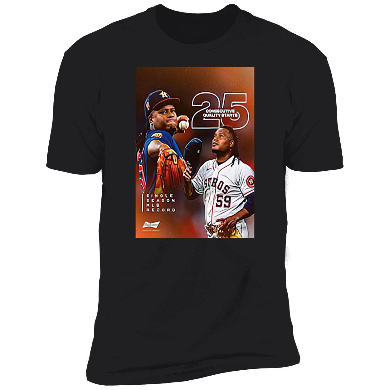 Houston Astros Framber Valdez 25 Consecutive Quality Starts Shirt Houston Astros Framber Valdez 25 Consecutive Quality Starts Shirt