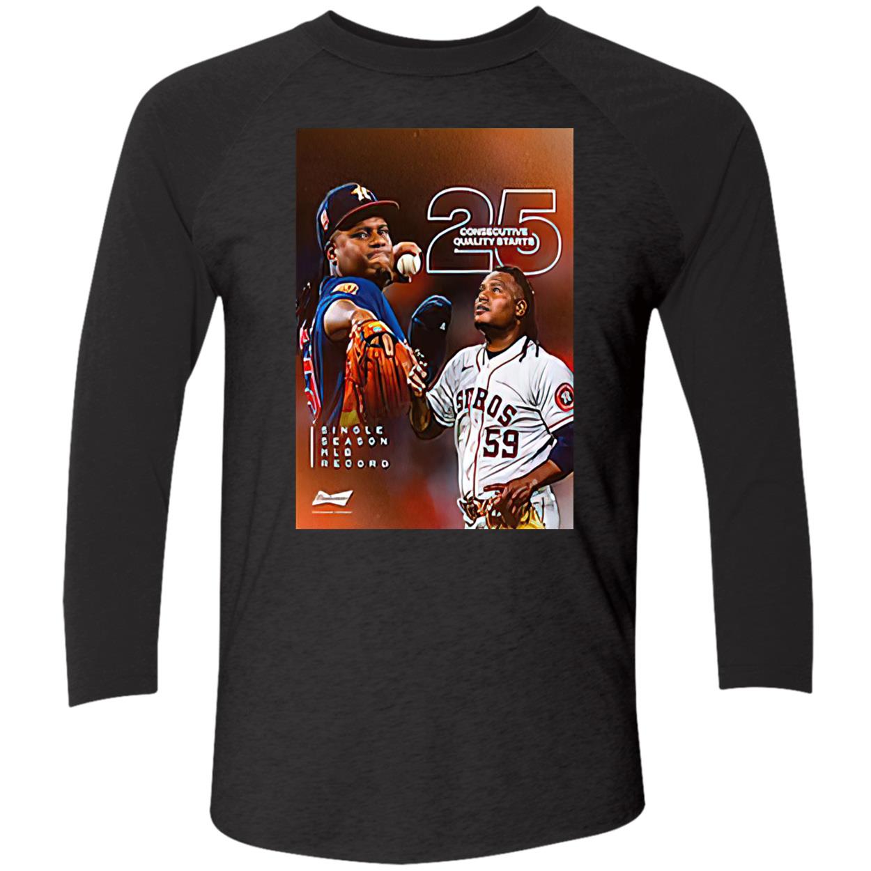 Houston Astros Framber Valdez 25 Consecutive Quality Starts Shirt Houston Astros Framber Valdez 25 Consecutive Quality Starts Shirt