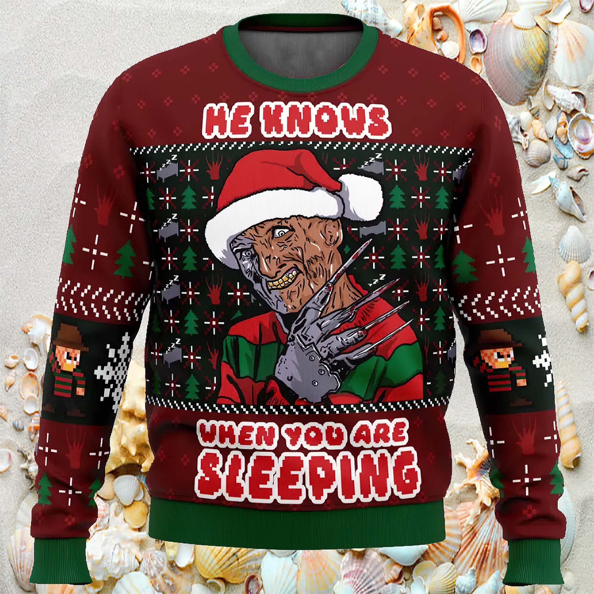 Fred Claws Christmas Freddy Krueger Ugly Christmas Sweater Fred Claws Christmas Freddy Krueger Ugly Christmas Sweater