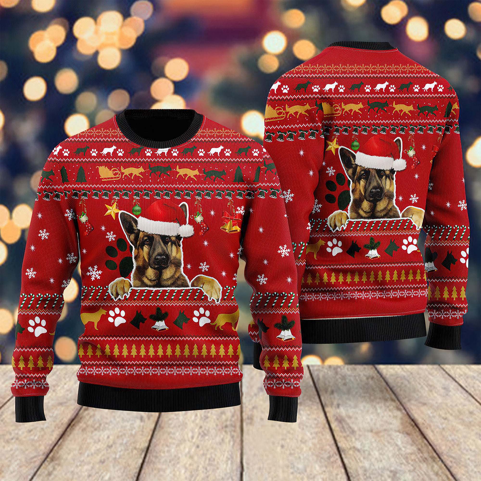 German Shepherd Dog Ugly Christmas Sweater German Shepherd Dog Ugly Christmas Sweater