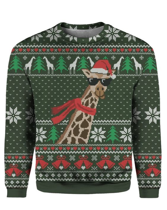 Giraffe Scarf Christmas Sweater Giraffe Scarf Christmas Sweater