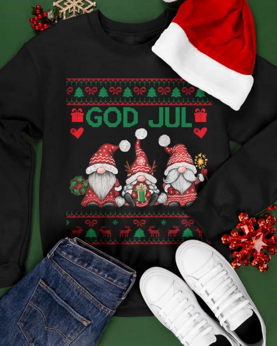 Gnome God Jul Christmas Sweatshirt Gnome God Jul Christmas Sweatshirt