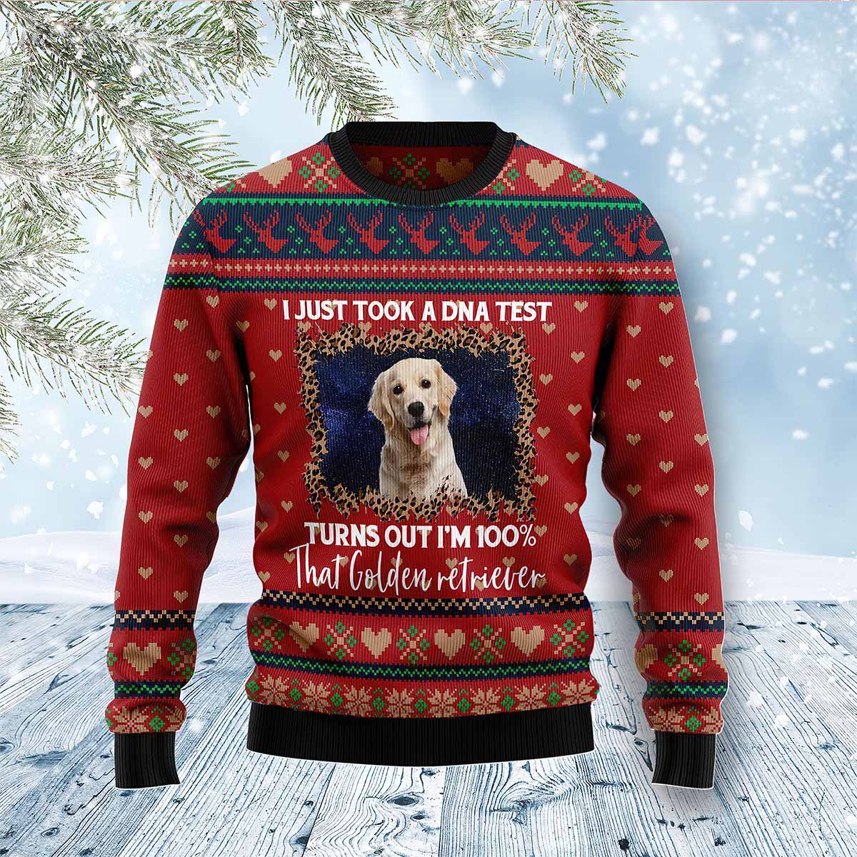 Golden Retriever Dna Ugly Christmas Sweater Golden Retriever Dna Ugly Christmas Sweater