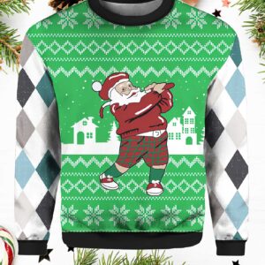 Golfer Santa Ugly Christmas Sweater