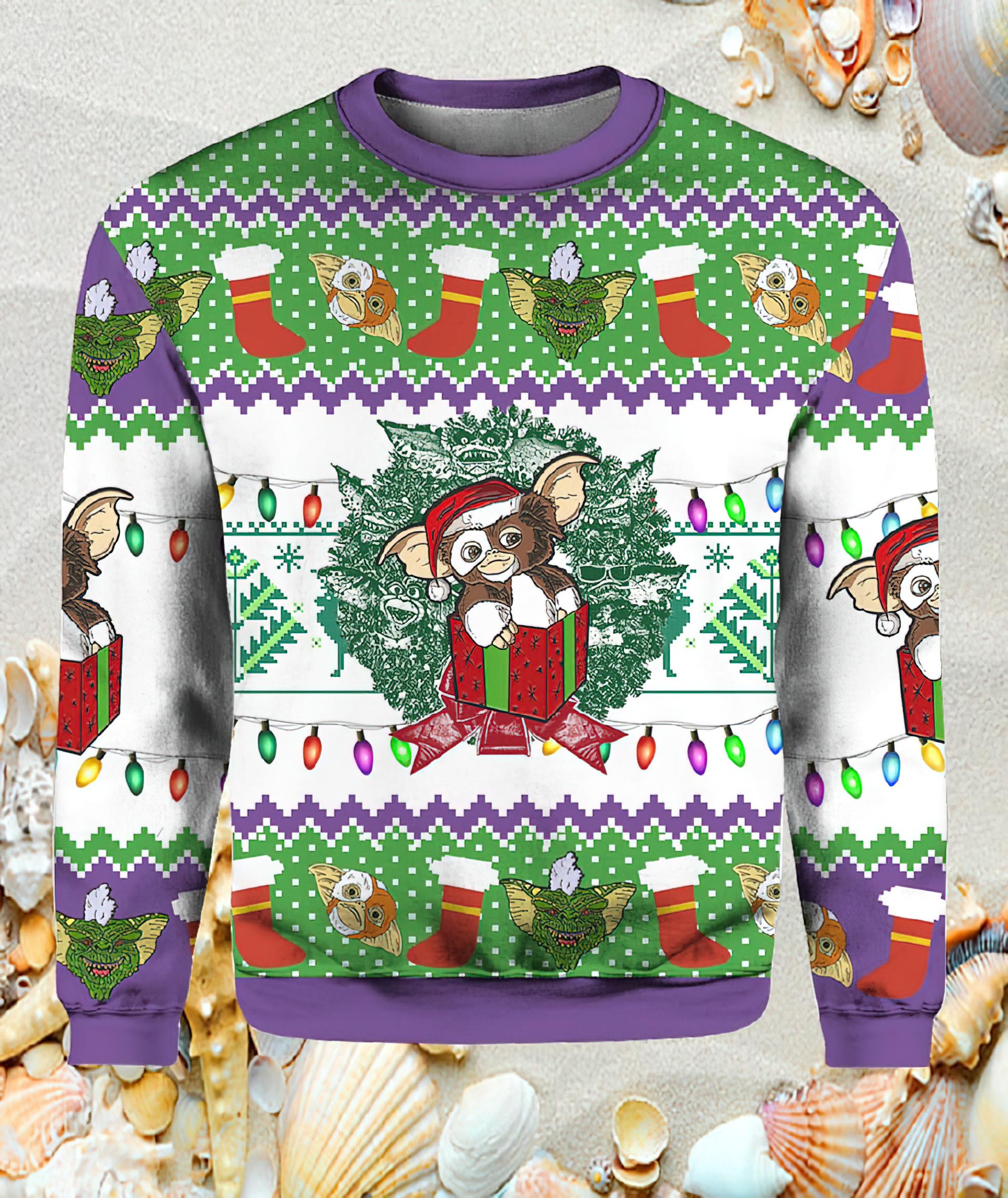 Gremlins Purple Ugly Christmas Sweater Gremlins Purple Ugly Christmas Sweater