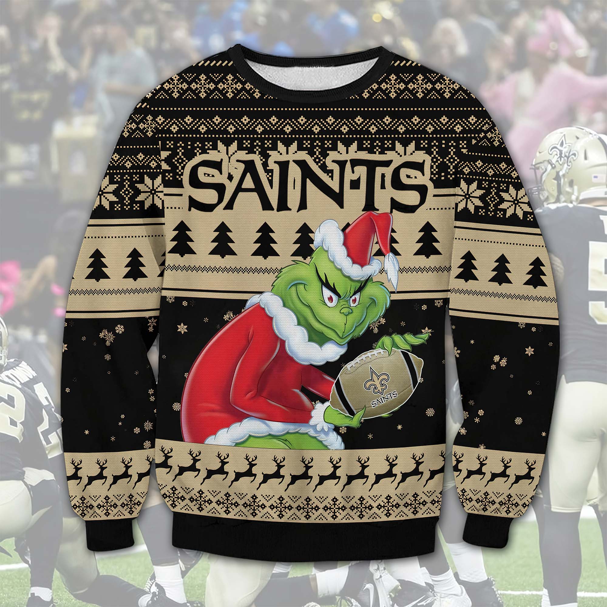 Grinch Saints Ugly Christmas Sweater Grinch Saints Ugly Christmas Sweater