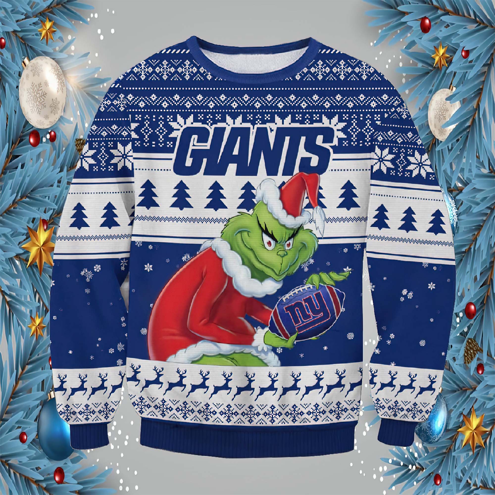 Grnch Giants Christmas Ugly Sweater