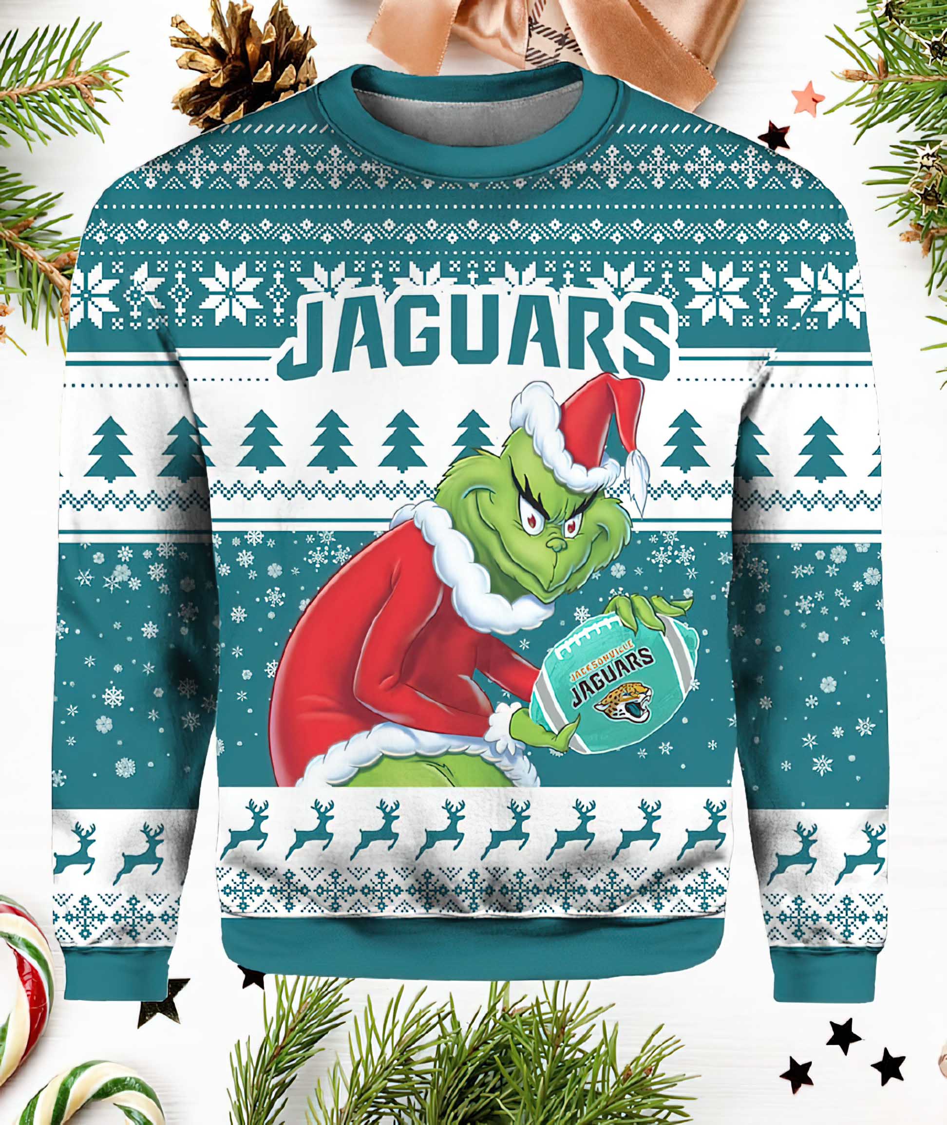 Grnch Jaguars Ugly Christmas Sweater Grnch Jaguars Ugly Christmas Sweater