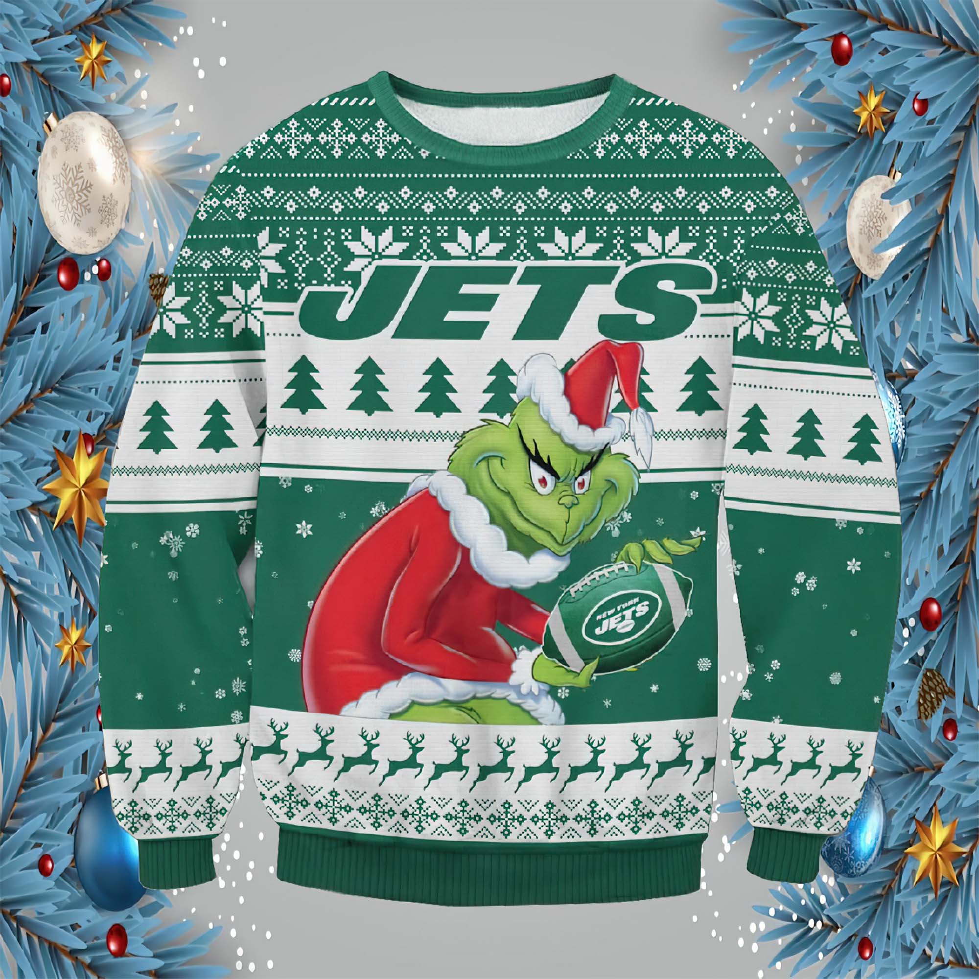 Grnch Jets Christmas Sweater Grnch Jets Christmas Sweater