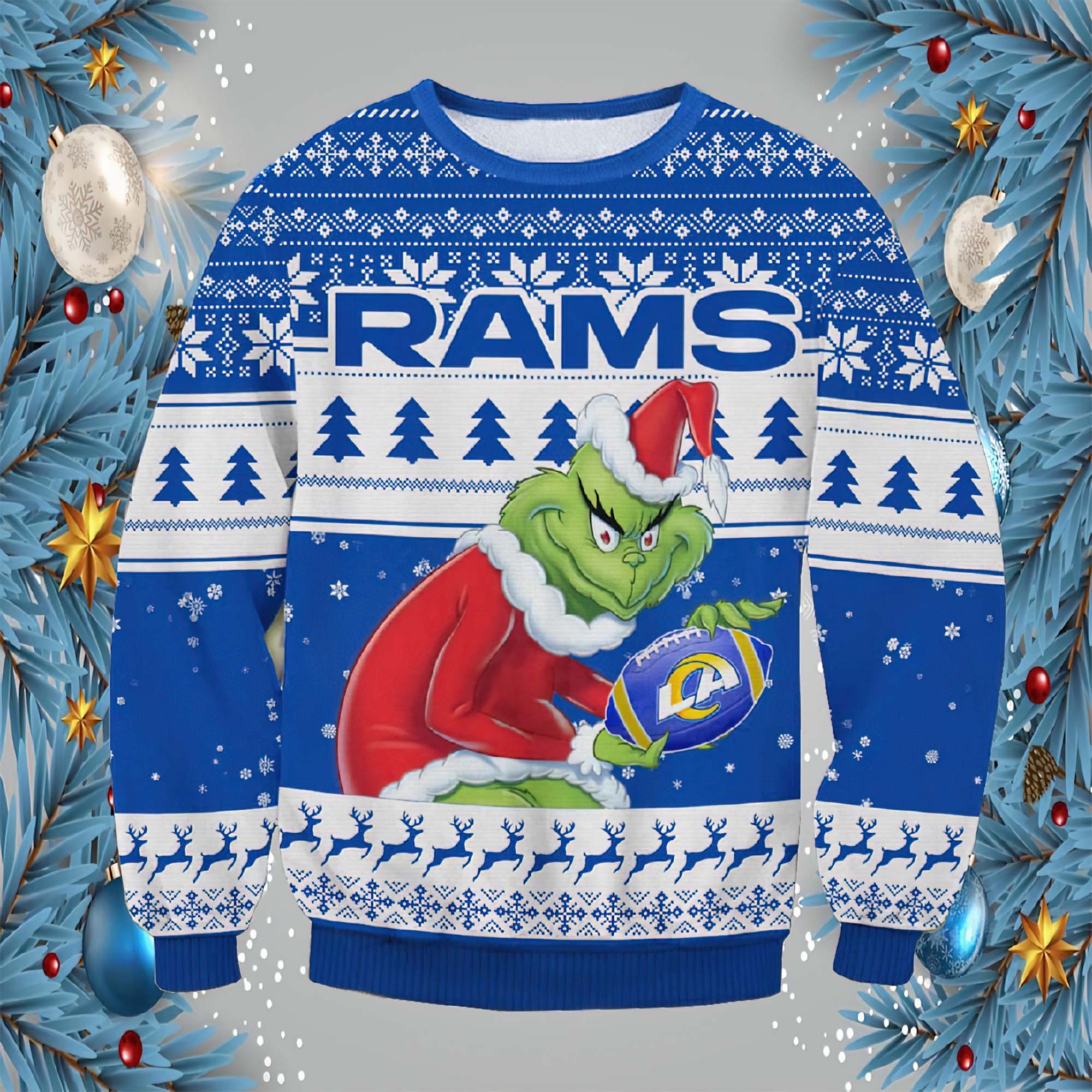 Grnch Rams Ugly Christmas Sweater Grnch Rams Ugly Christmas Sweater
