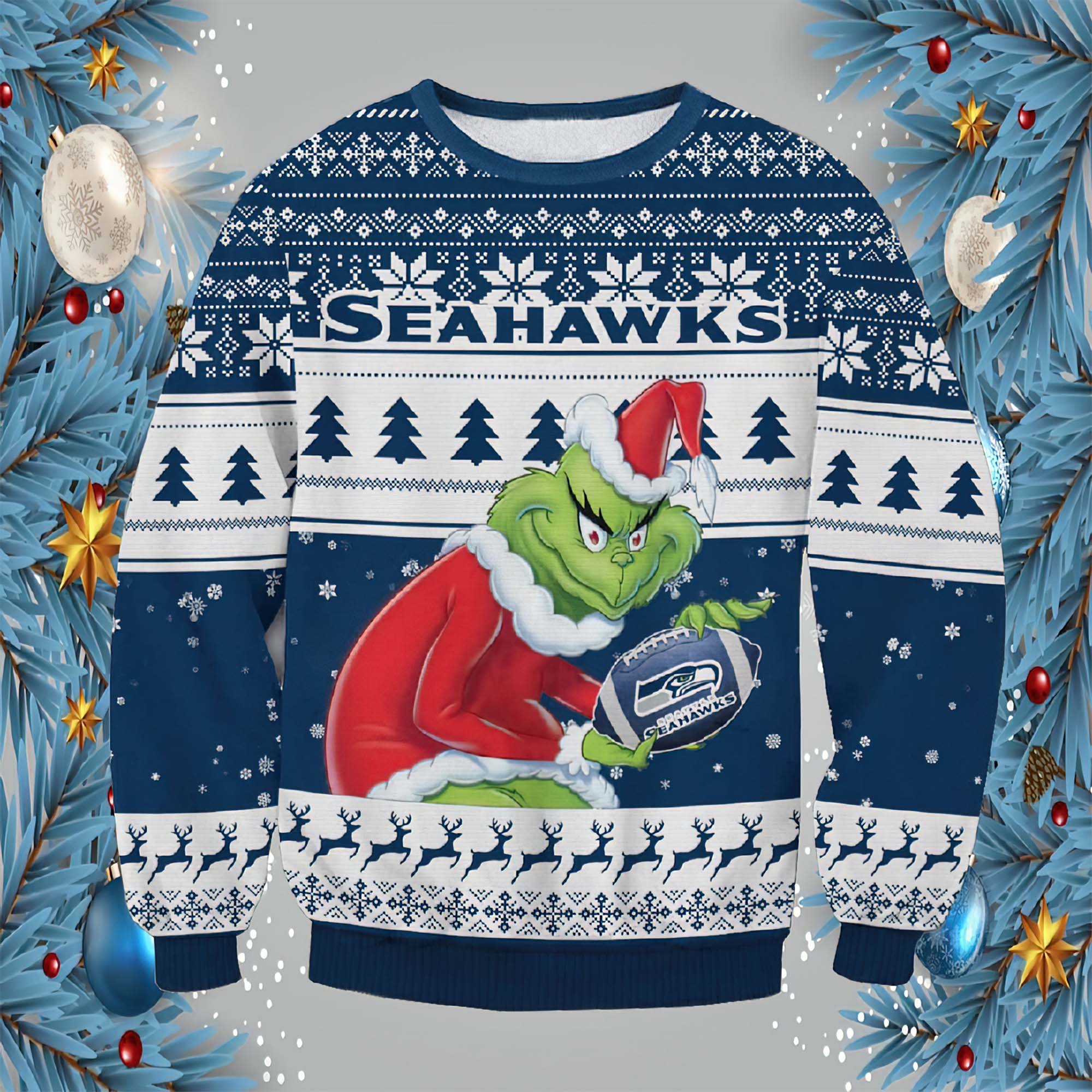 Grnch Seahawks Christmas Sweater Grnch Seahawks Christmas Sweater