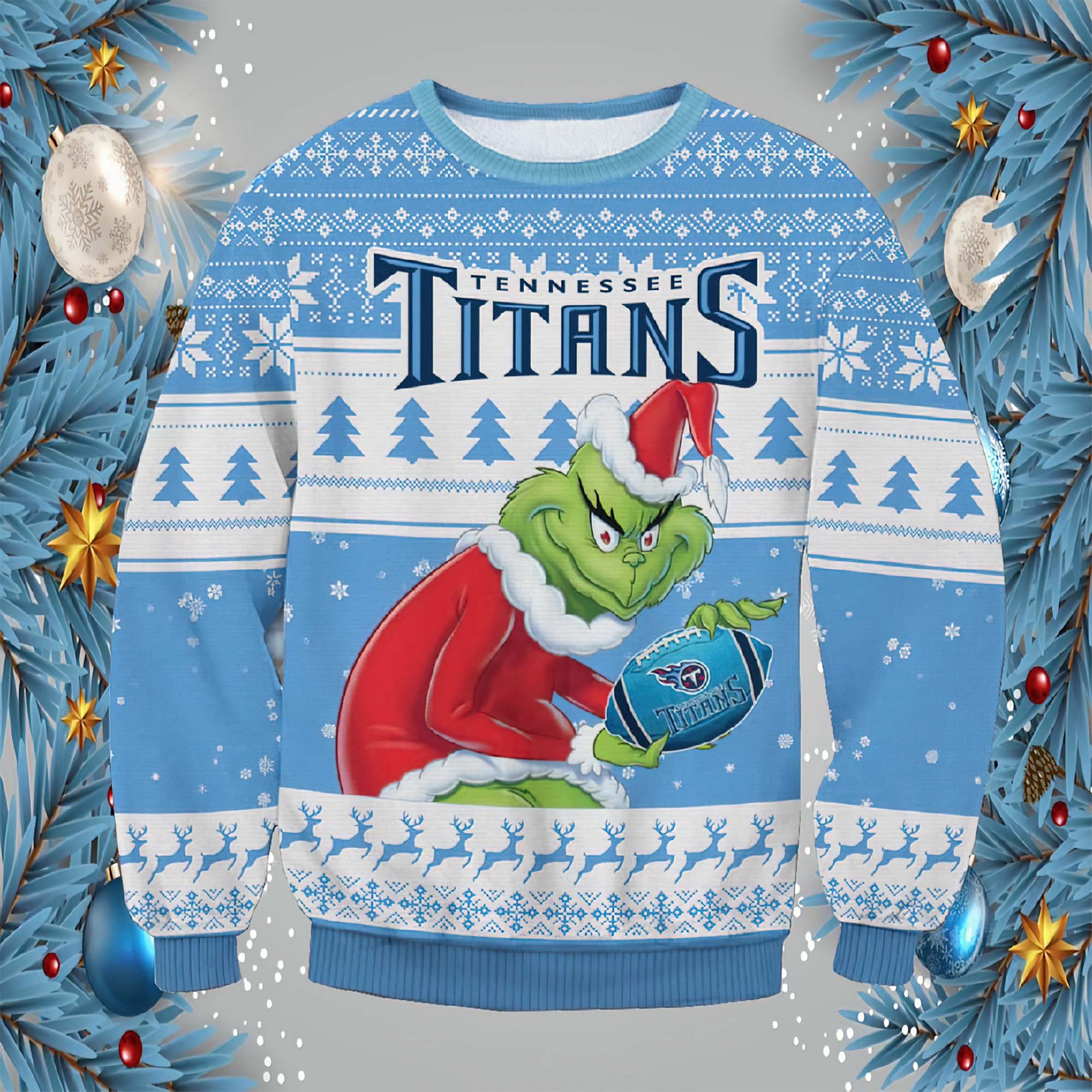 Grinch Titans Ugly Christmas Sweater