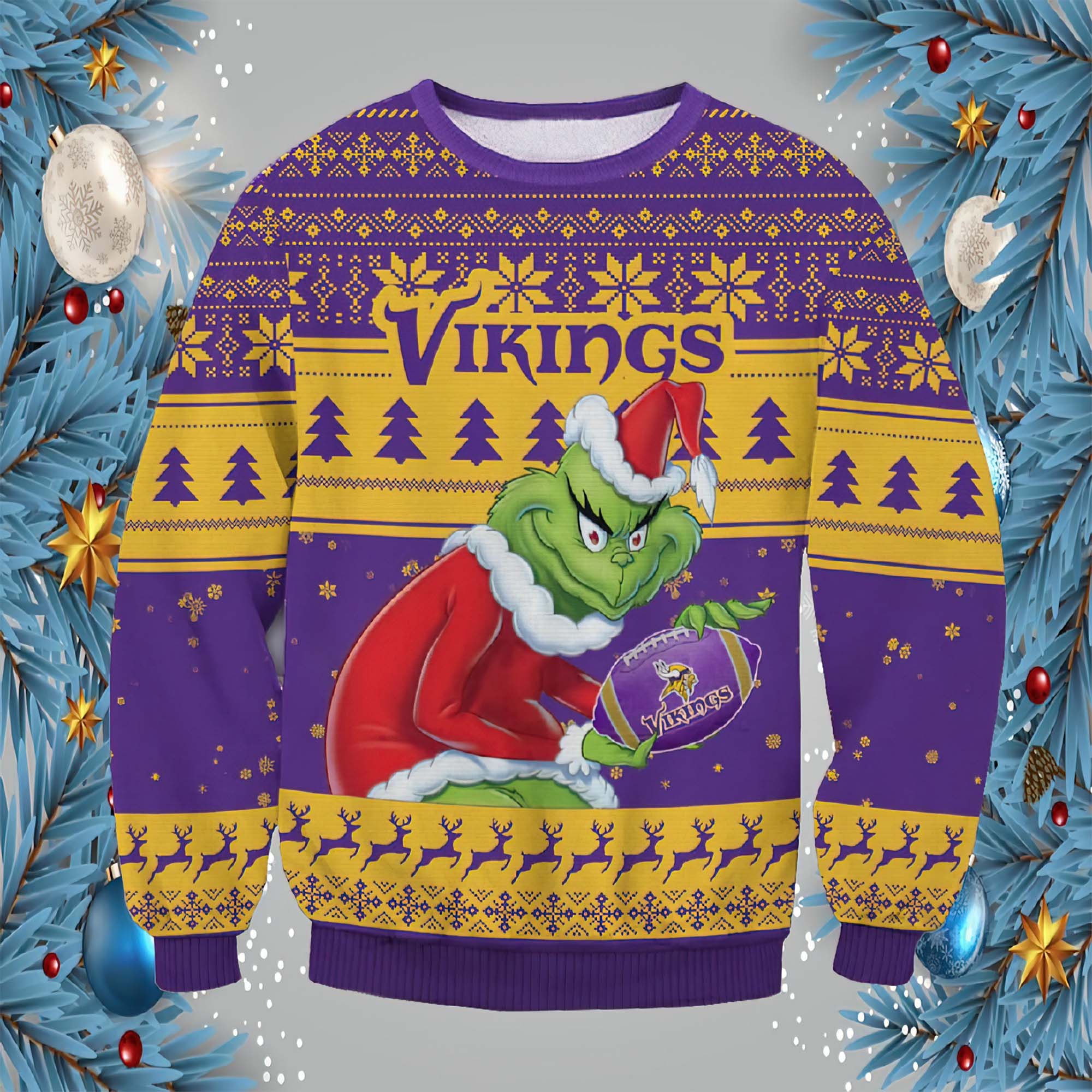 Grinch Vikings Christmas Sweater Grinch Vikings Christmas Sweater