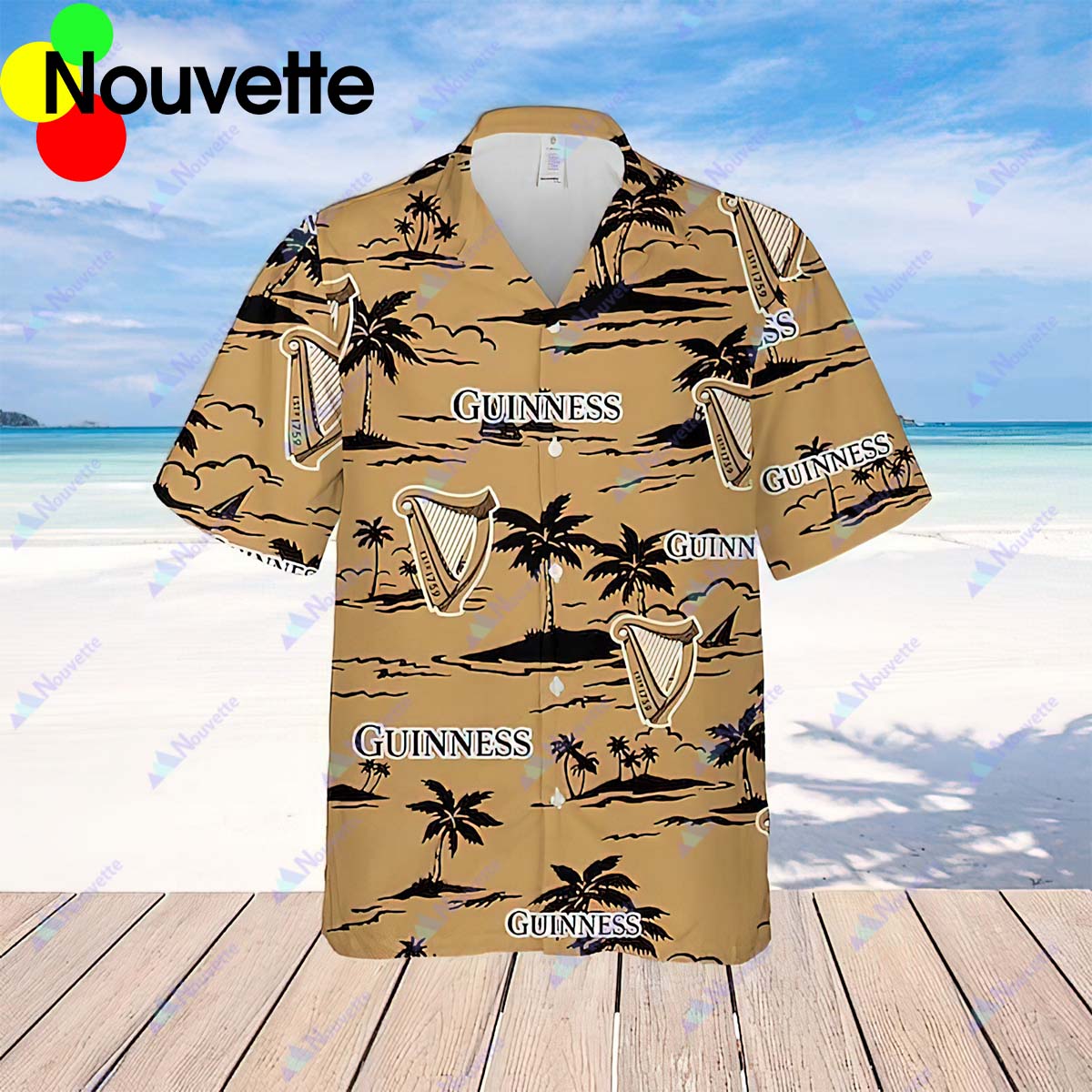 Guinness Beer Beach Pattern Aloha Shirt Guinness Beer Beach Pattern Aloha Shirt