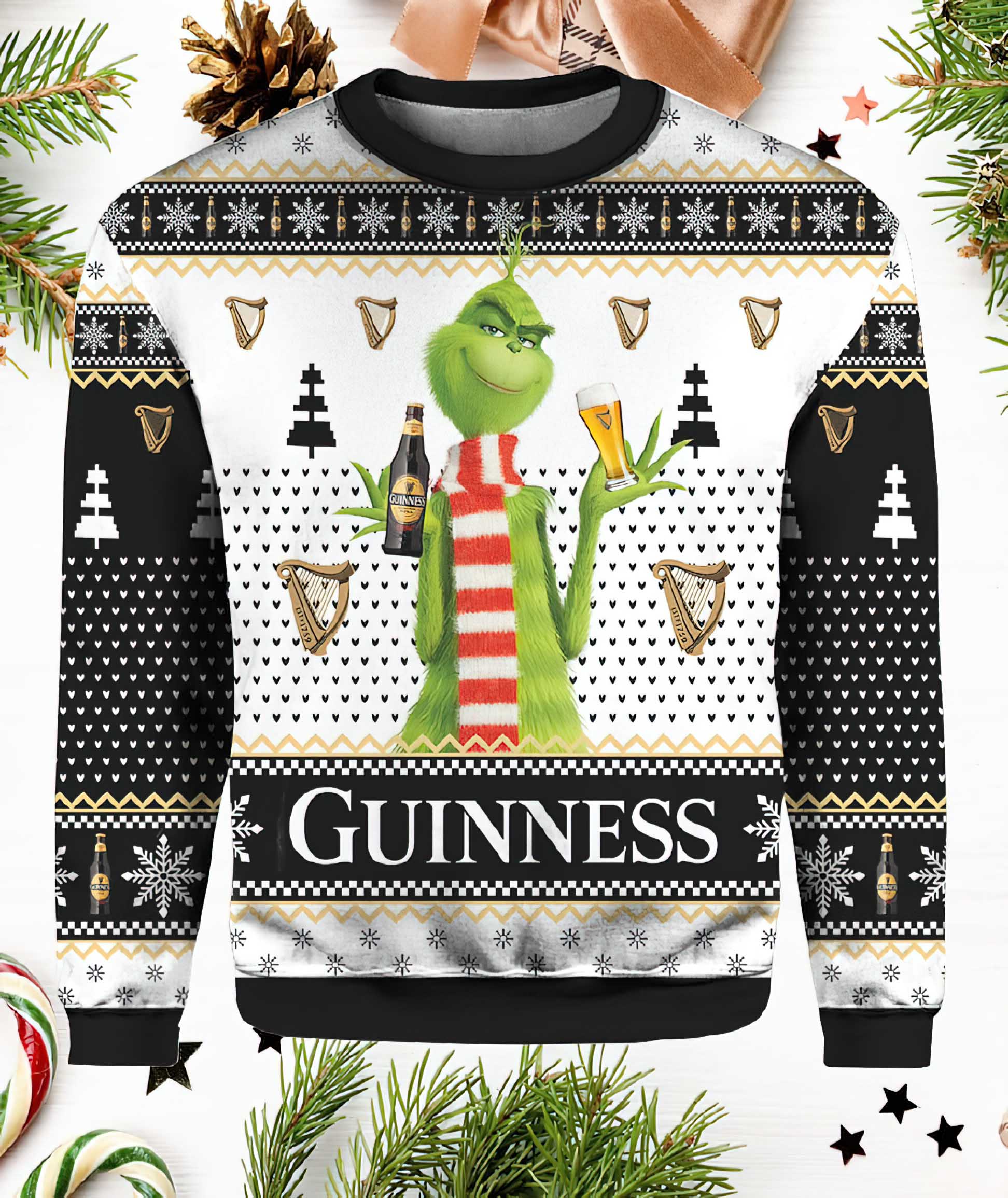 Guinness Grnch Ugly Christmas Sweater Guinness Grnch Ugly Christmas Sweater