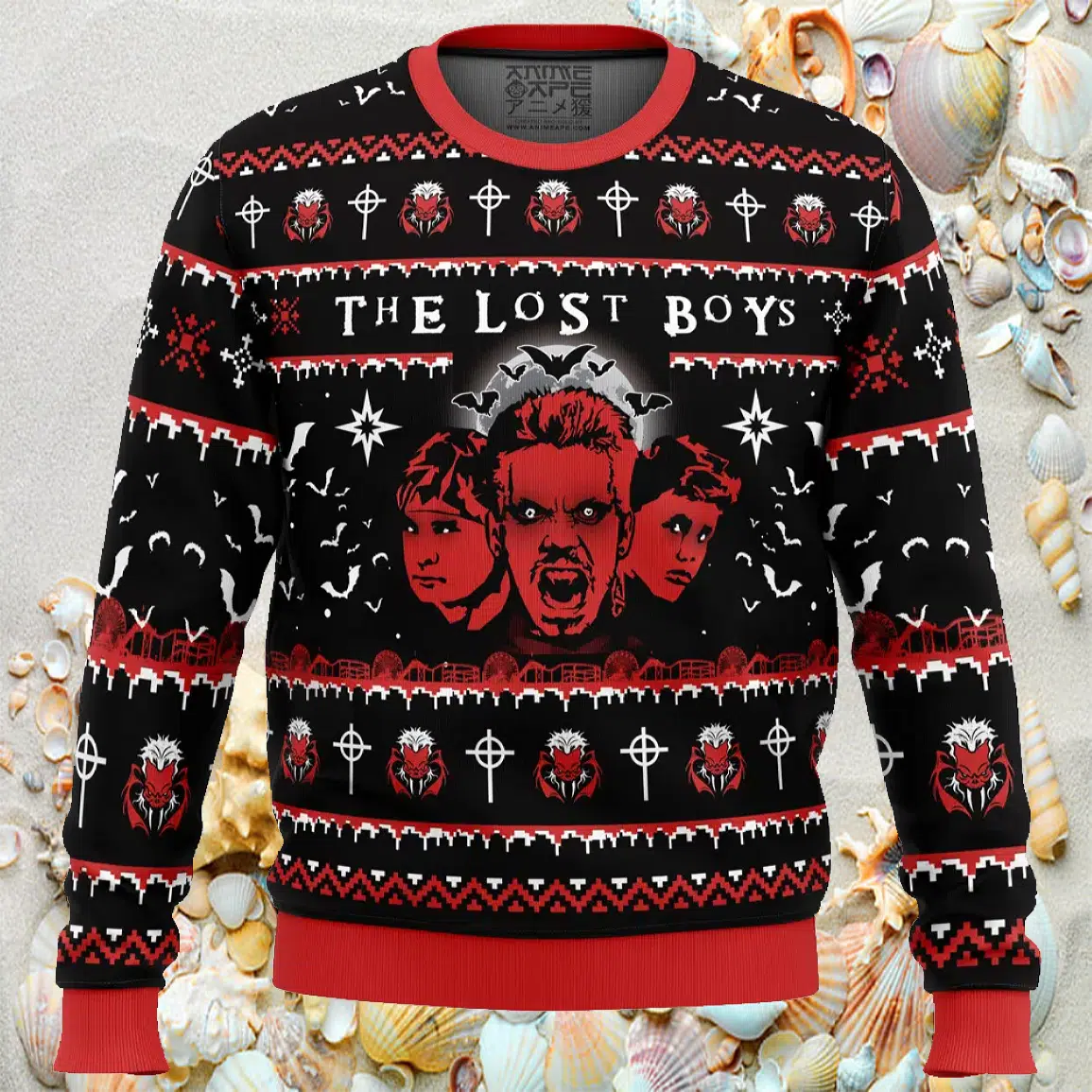 Half Vampire The Lost Boys Ugly Christmas Sweater Half Vampire The Lost Boys Ugly Christmas Sweater