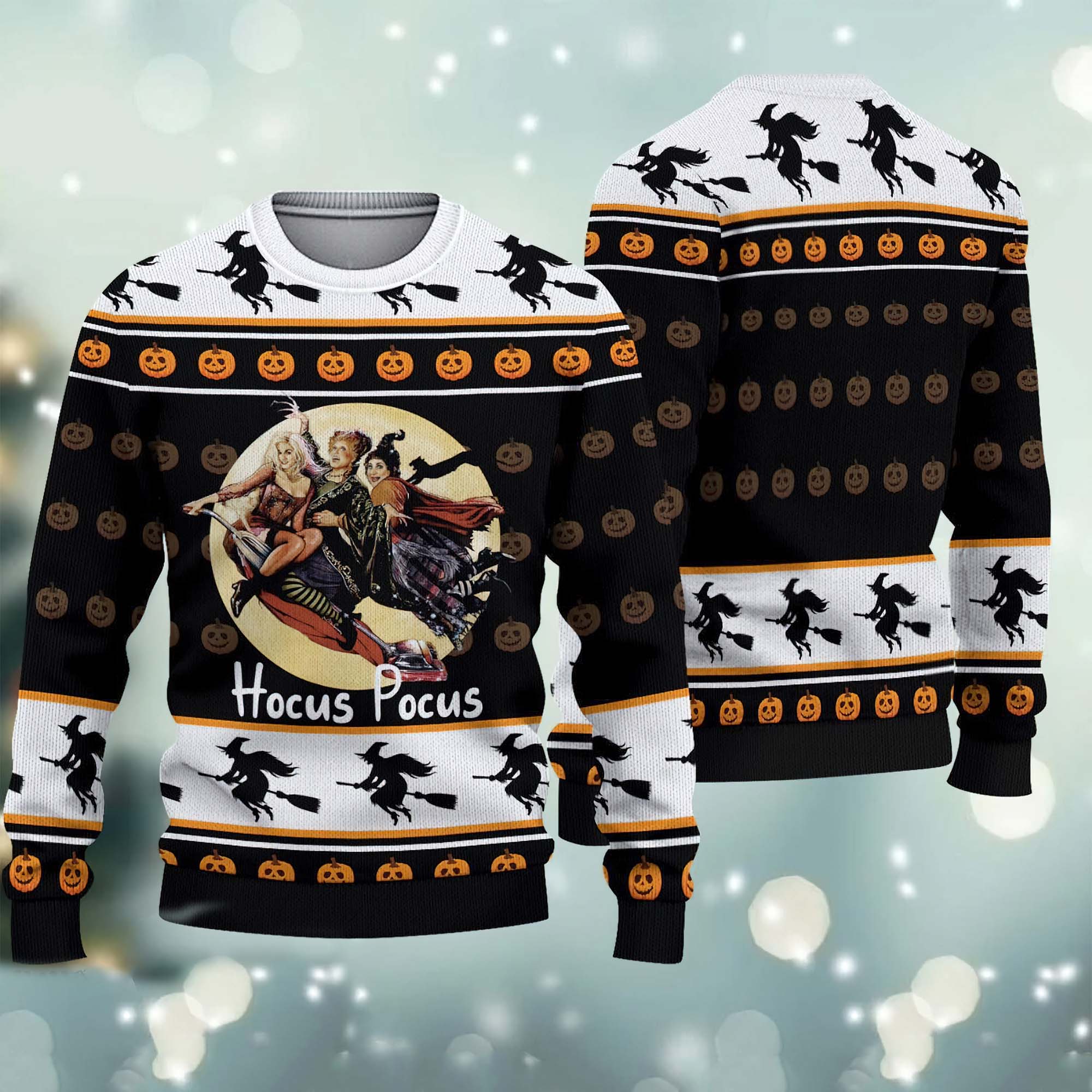 Halloween Vintage Hocus Pocus Sanderson Sisters Ugly Sweater Halloween Vintage Hocus Pocus Sanderson Sisters Ugly Sweater