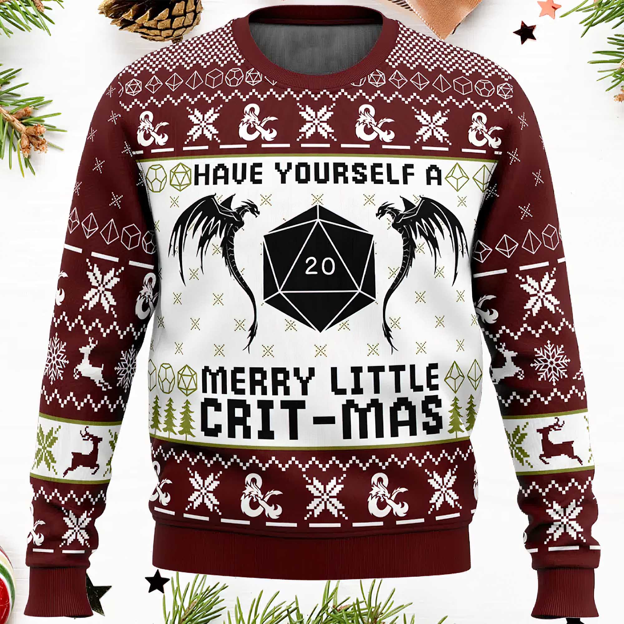 Have Yourself A Merry Little Crit-Mas Dungeons And Dragons Ugly Christmas Sweater Have Yourself A Merry Little Crit-Mas Dungeons And Dragons Ugly Christmas Sweater