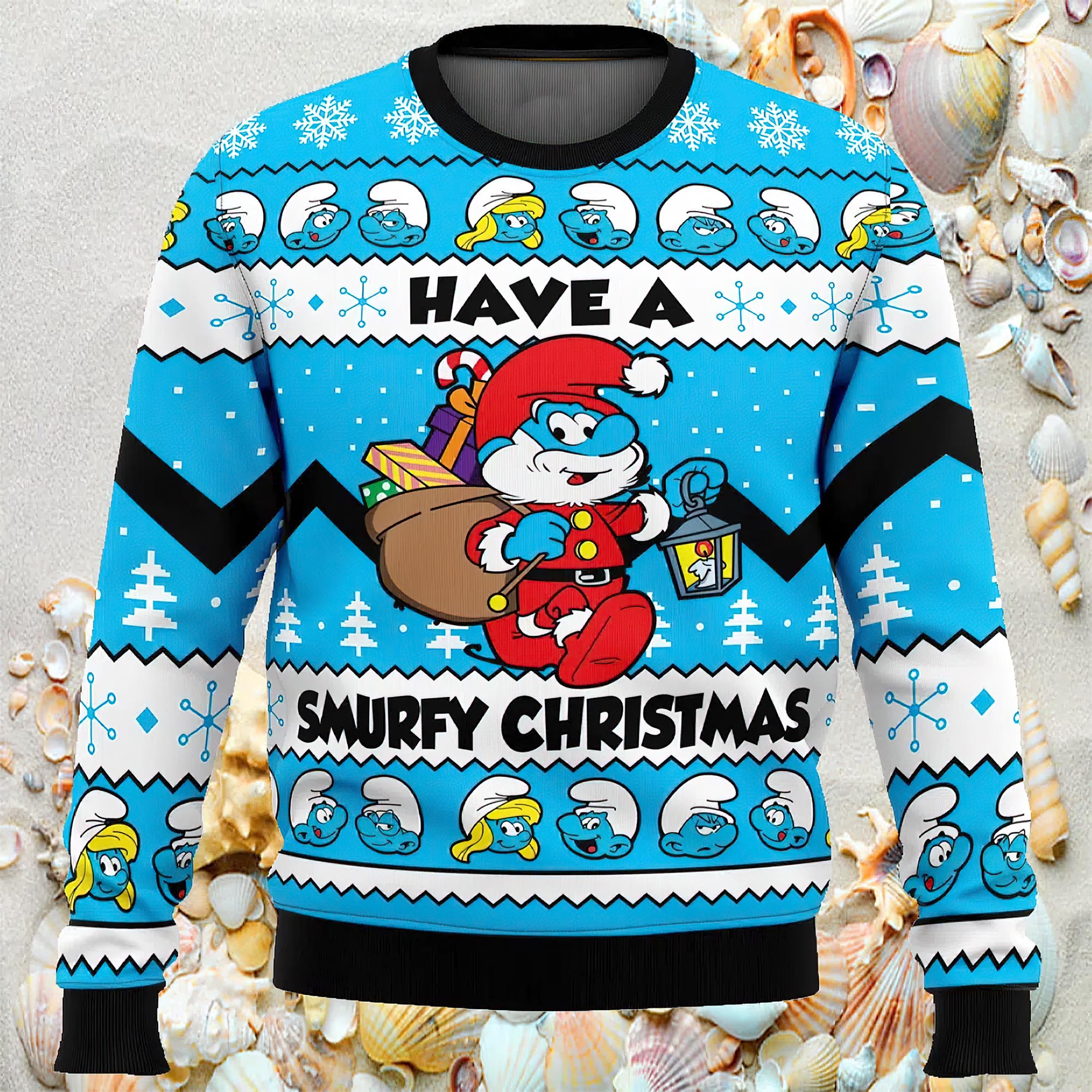 Have A Smurfs Christmas Smurfs Ugly Christmas Sweater Have A Smurfs Christmas Smurfs Ugly Christmas Sweater