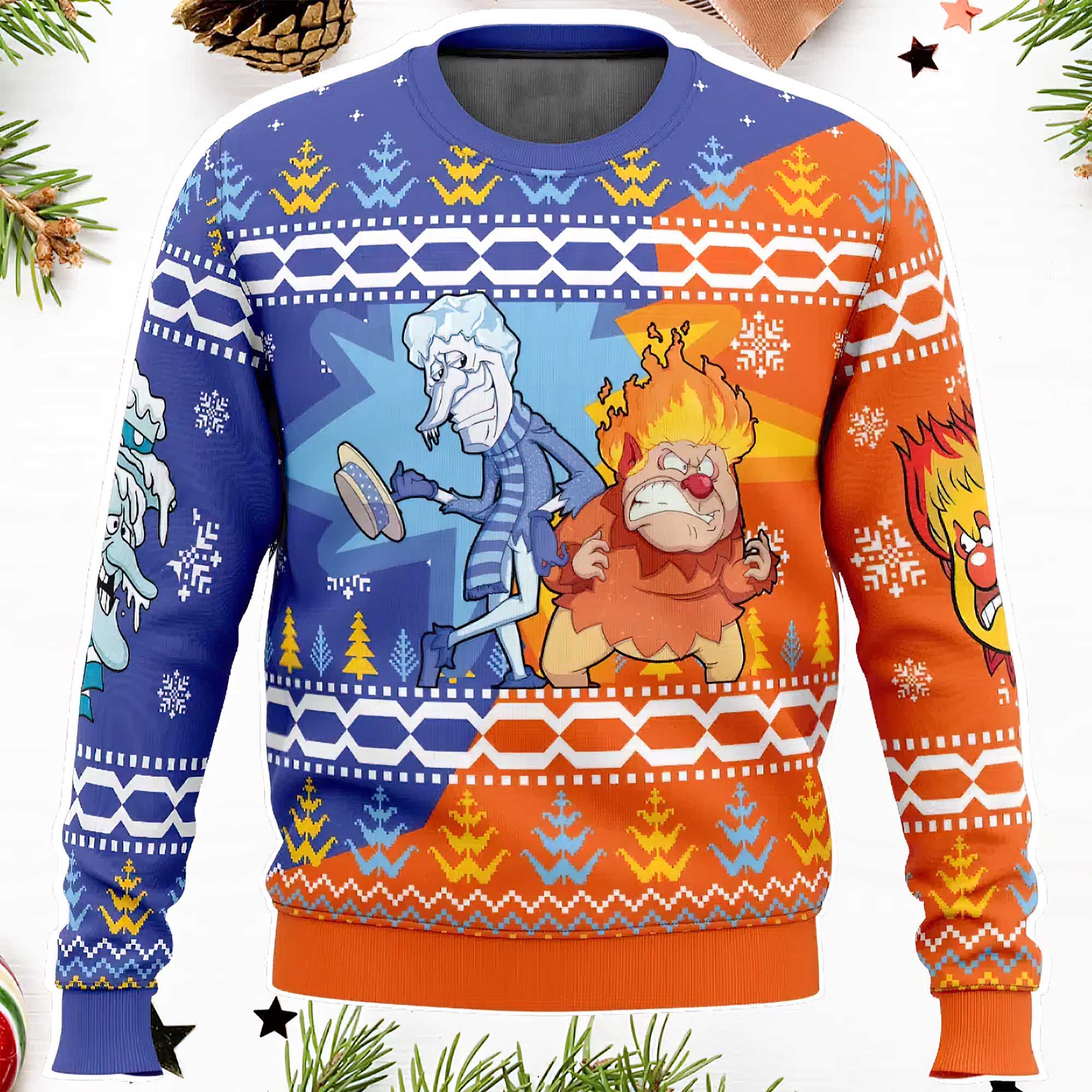 Heat And Snow Miser The Year Without A Santa Claus Ugly Christmas Sweater Heat And Snow Miser The Year Without A Santa Claus Ugly Christmas Sweater