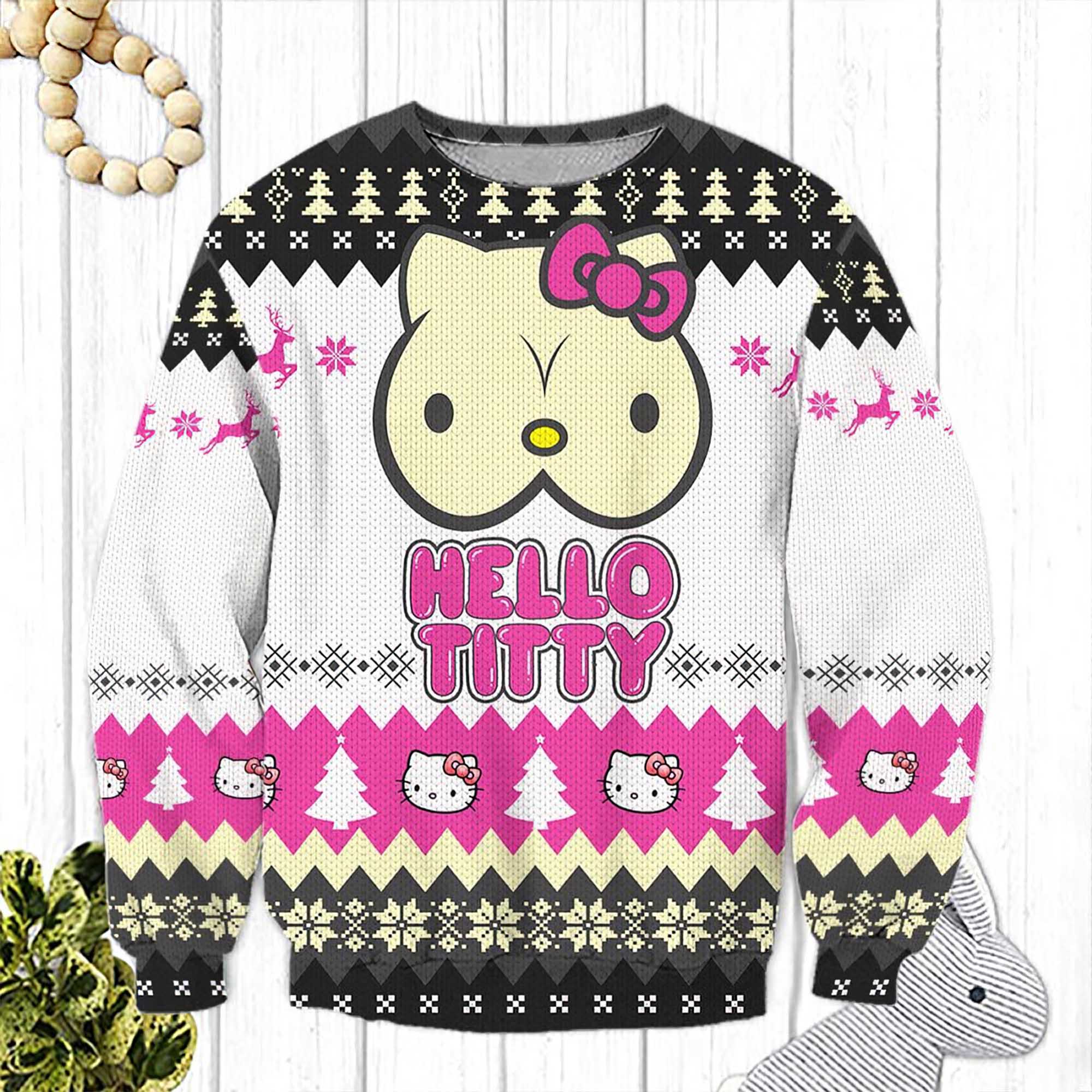 Hello Kitty Funny Christmas Ugly Sweater Hello Kitty Funny Christmas Ugly Sweater