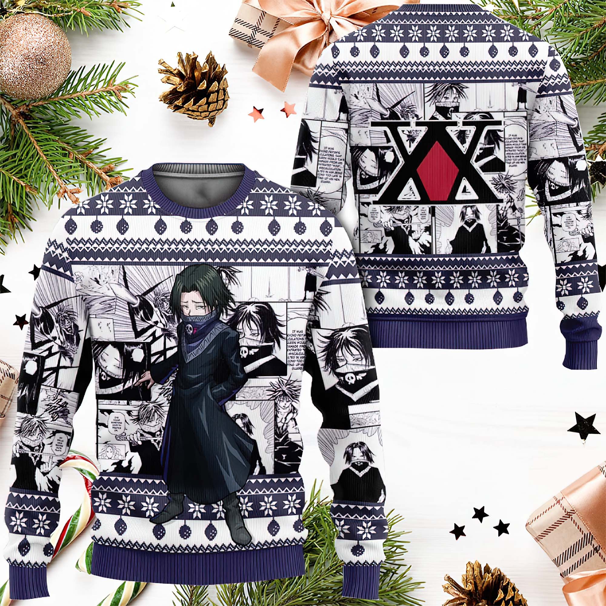 Hxh Feitan Portor Anime Ugly Christmas Sweater