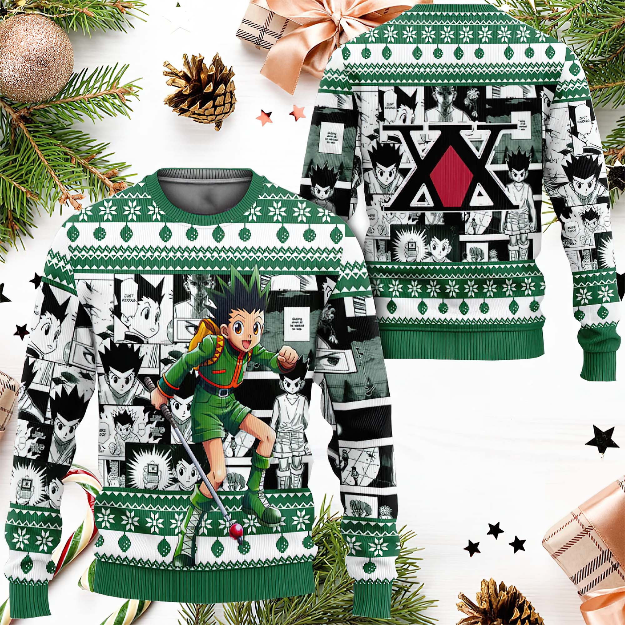 Hxh Gon Freecss Anime Ugly Christmas Sweater Hxh Gon Freecss Anime Ugly Christmas Sweater