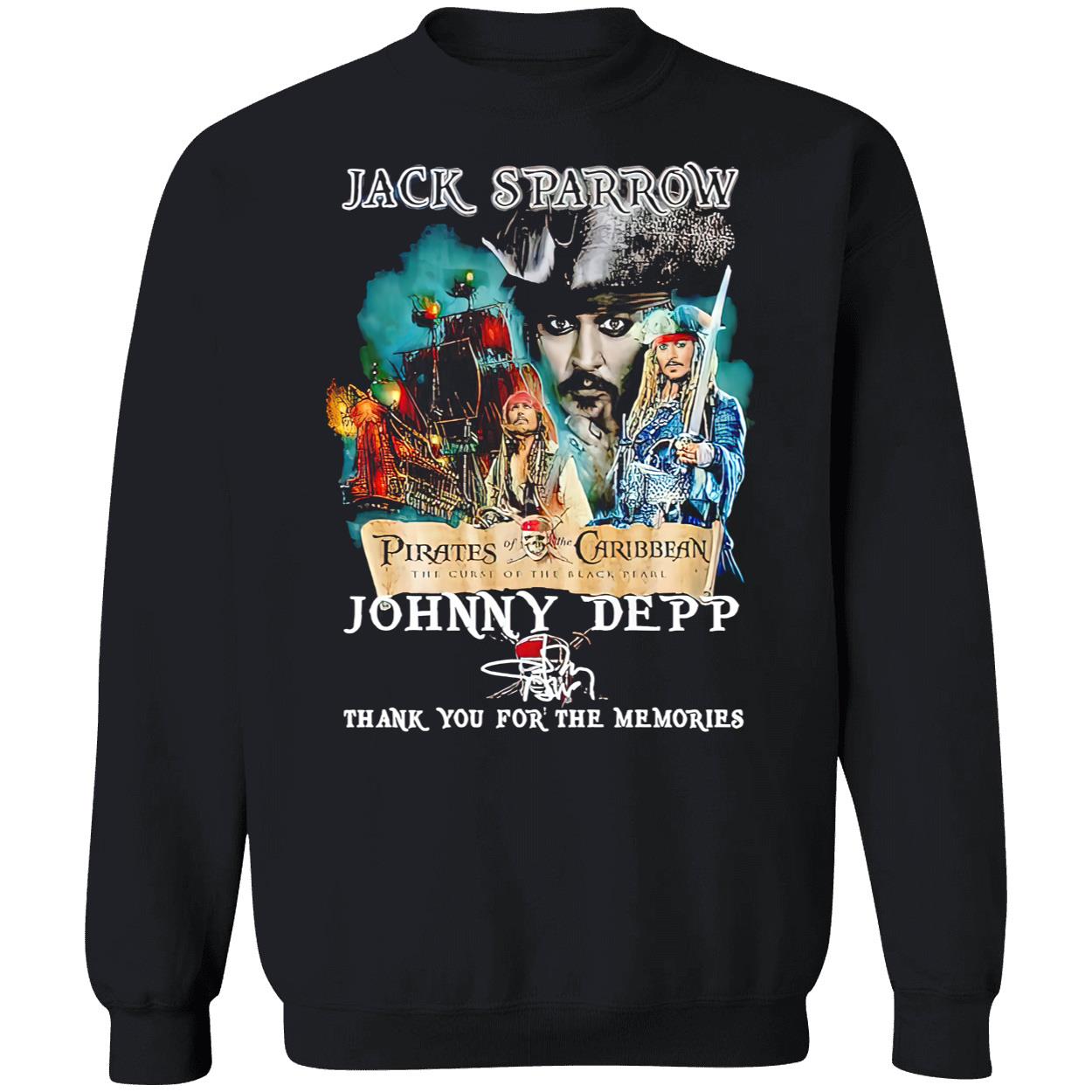 Jack Sparrow Johnny Depp Thank You For The Memories Shirt Jack Sparrow Johnny Depp Thank You For The Memories Shirt