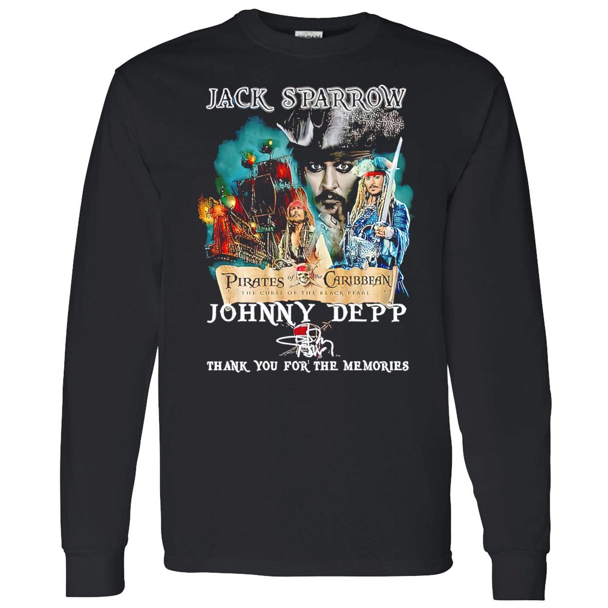 Jack Sparrow Johnny Depp Thank You For The Memories Shirt Jack Sparrow Johnny Depp Thank You For The Memories Shirt