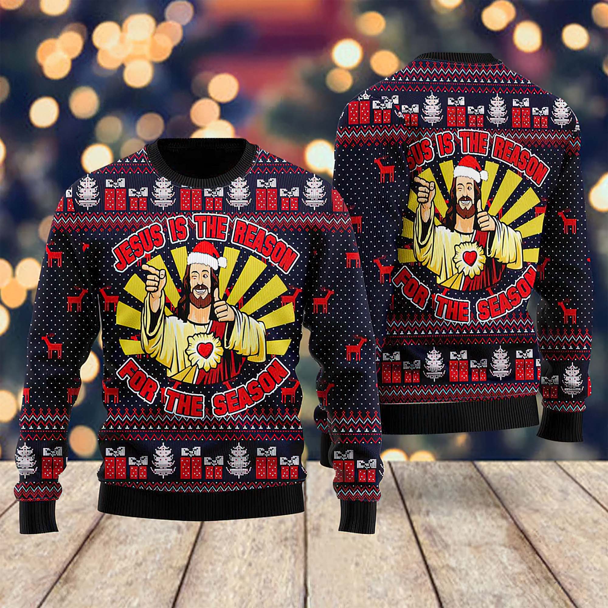 Jesus Is The Reason For The Season Ugly Christmas Sweater Jesus Is The Reason For The Season Ugly Christmas Sweater