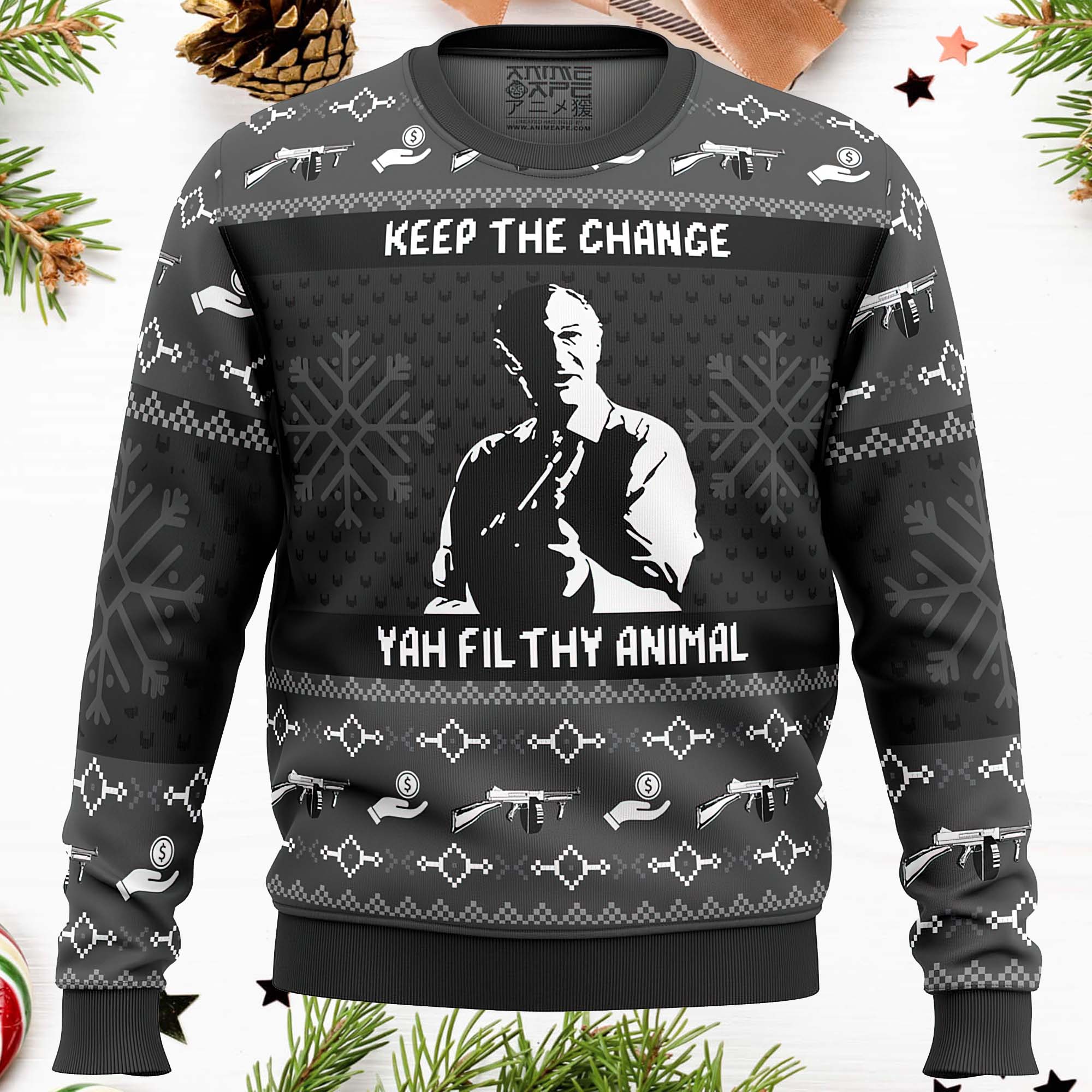 Keep The Change Ya Filthy Animal Christmas Sweater