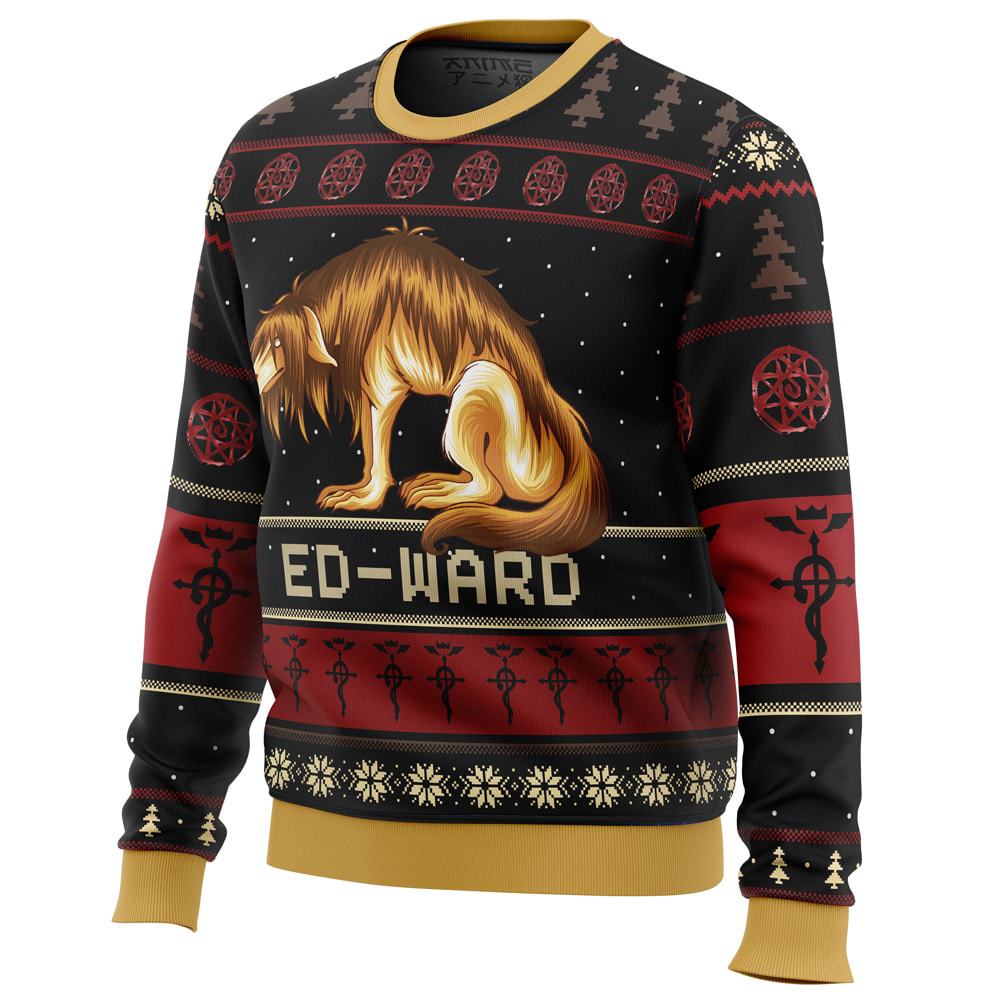 Fullmetal Alchemist Chimera Nina Tucker Ed-Ward Ugly Christmas Sweater Fullmetal Alchemist Chimera Nina Tucker Ed-Ward Ugly Christmas Sweater