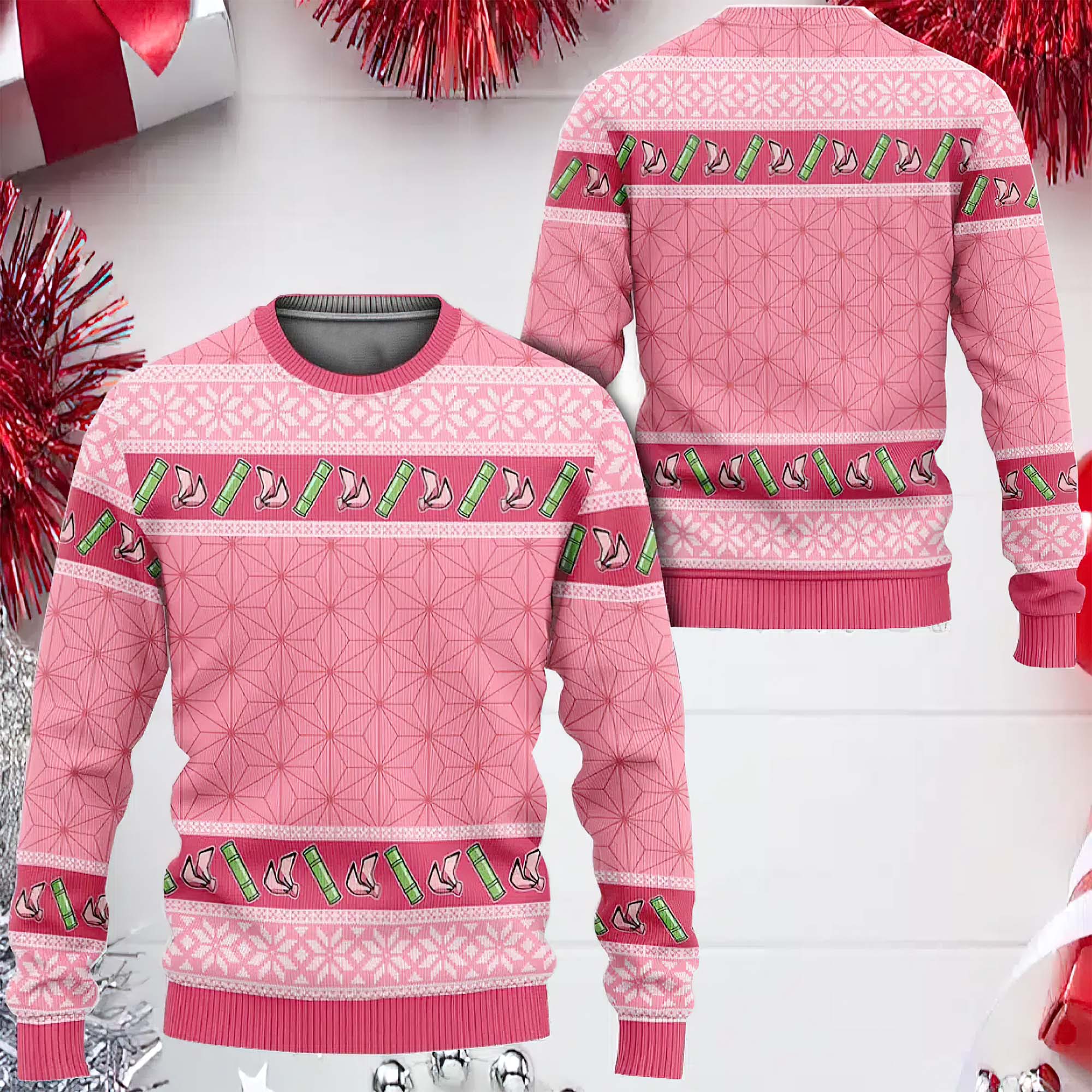 Kimetsu Nezuko Anime Ugly Christmas Sweater Kimetsu Nezuko Anime Ugly Christmas Sweater