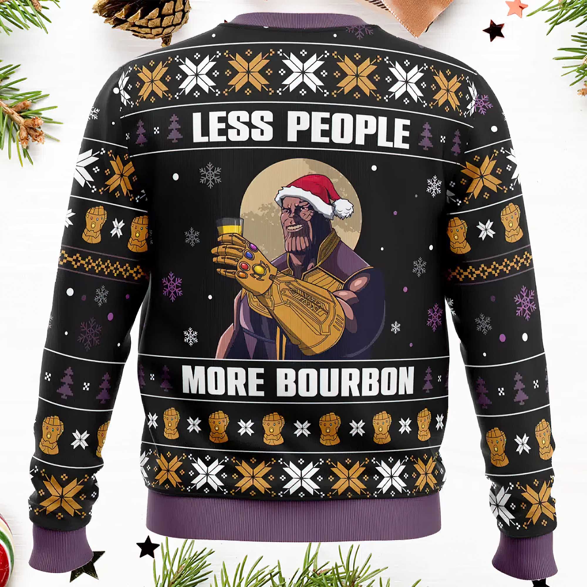 Less People More Bourbon Ugly Christmas Sweater Less People More Bourbon Ugly Christmas Sweater