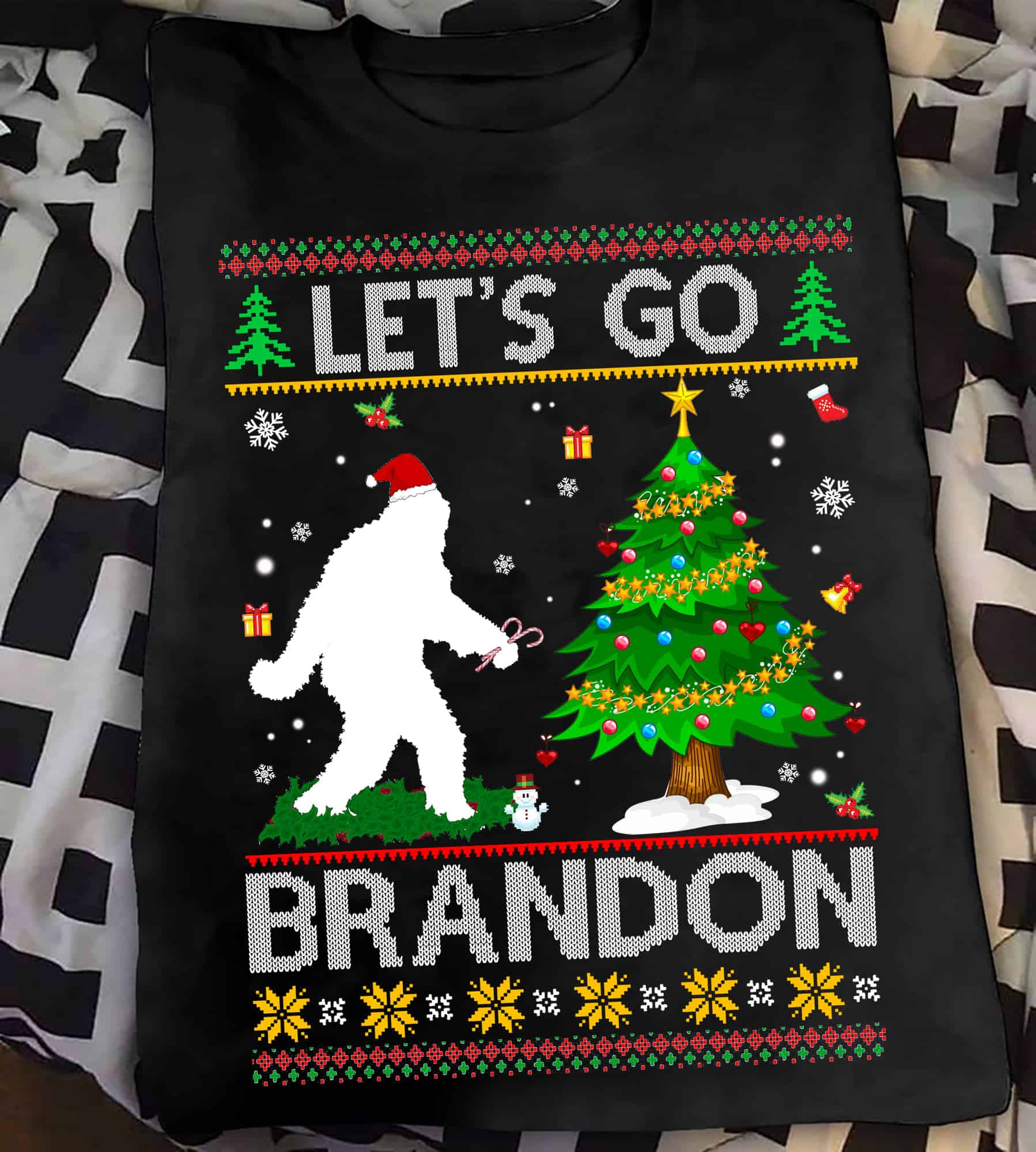 Bigfoot Let’S Go Brandon Christmas Shirt Bigfoot Let’S Go Brandon Christmas Shirt