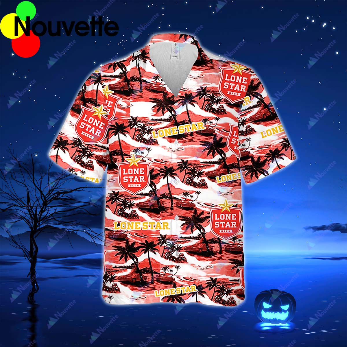 Lone Star Beer Hawaiian Island Pattern Shirt Lone Star Beer Hawaiian Island Pattern Shirt