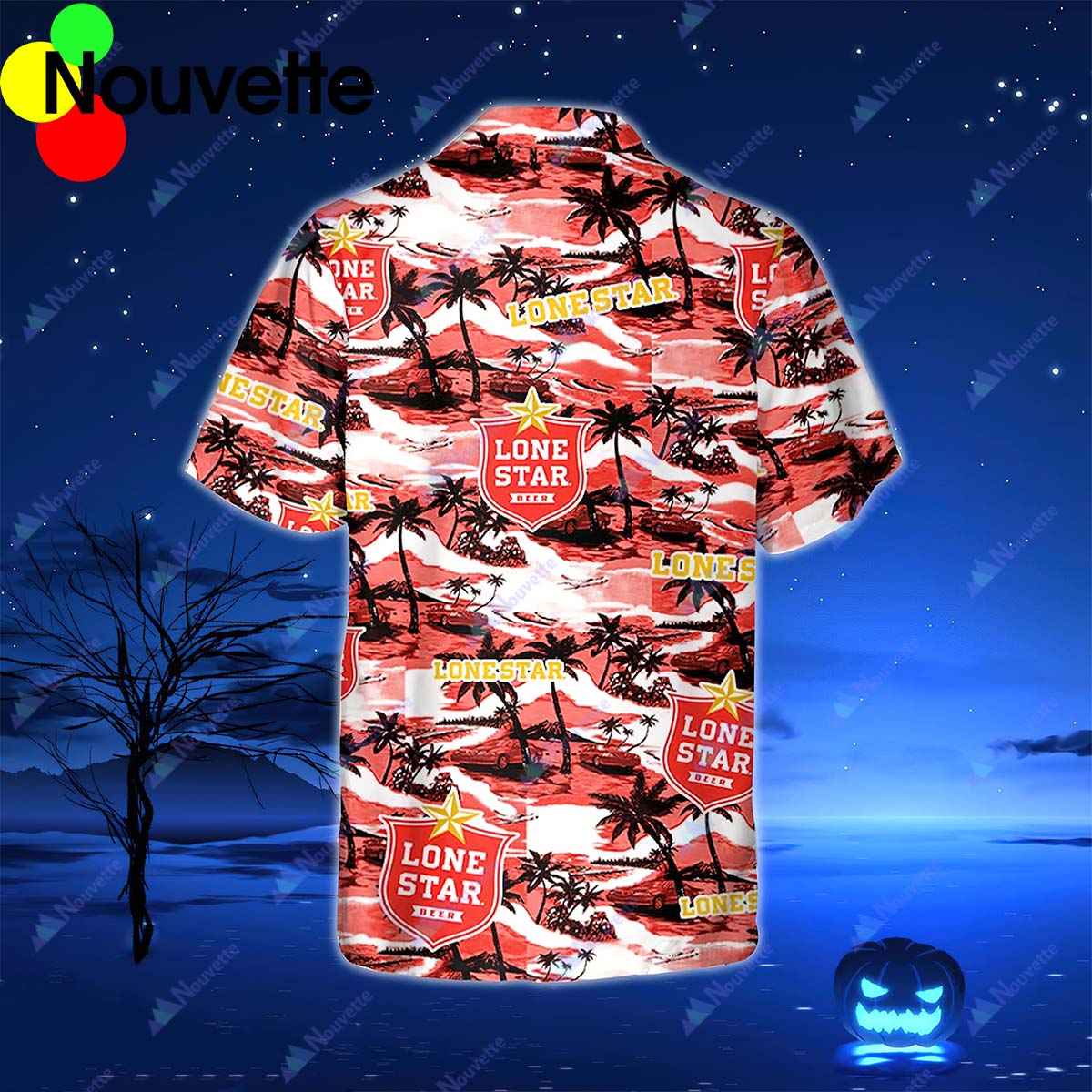 Lone Star Beer Hawaiian Island Pattern Shirt Lone Star Beer Hawaiian Island Pattern Shirt