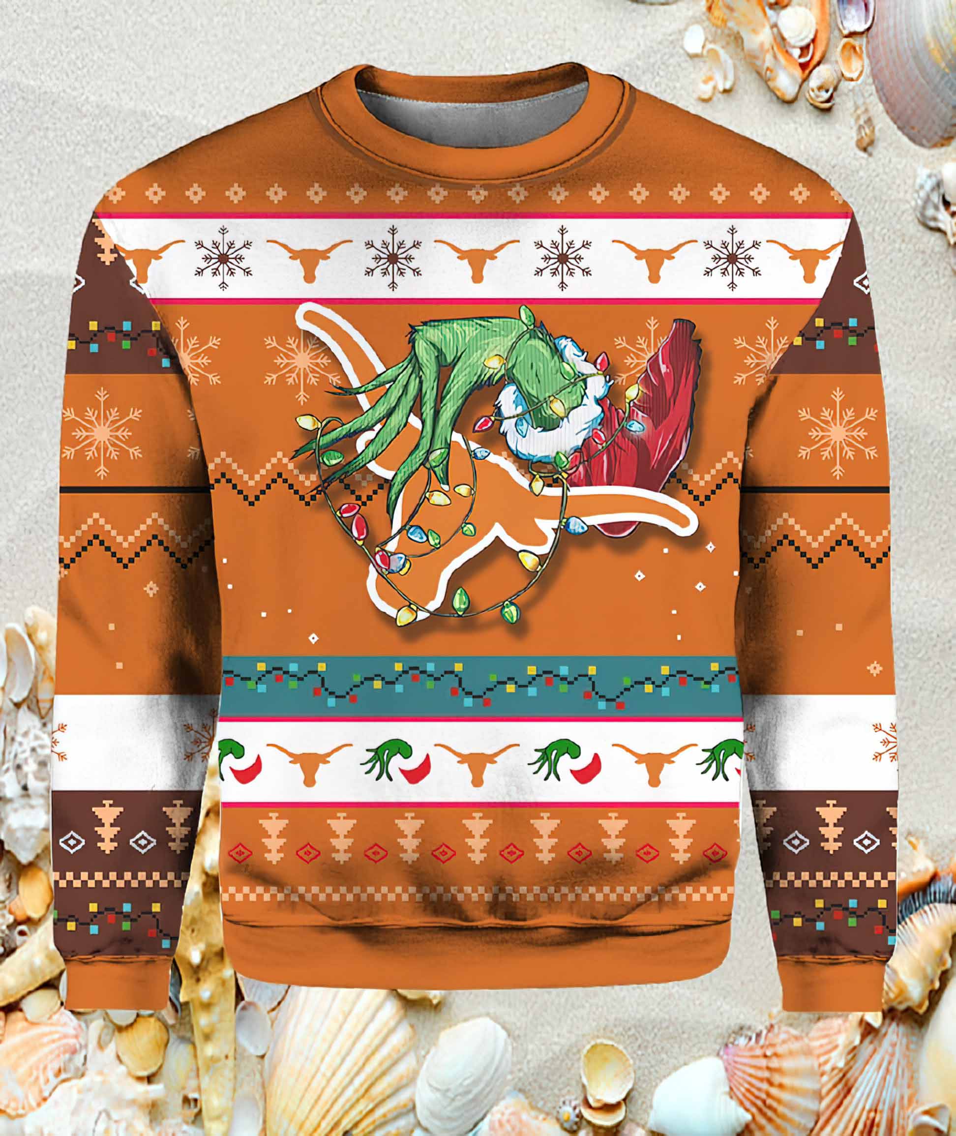 Longhorns Grnch Christmas Ugly Sweater Longhorns Grnch Christmas Ugly Sweater