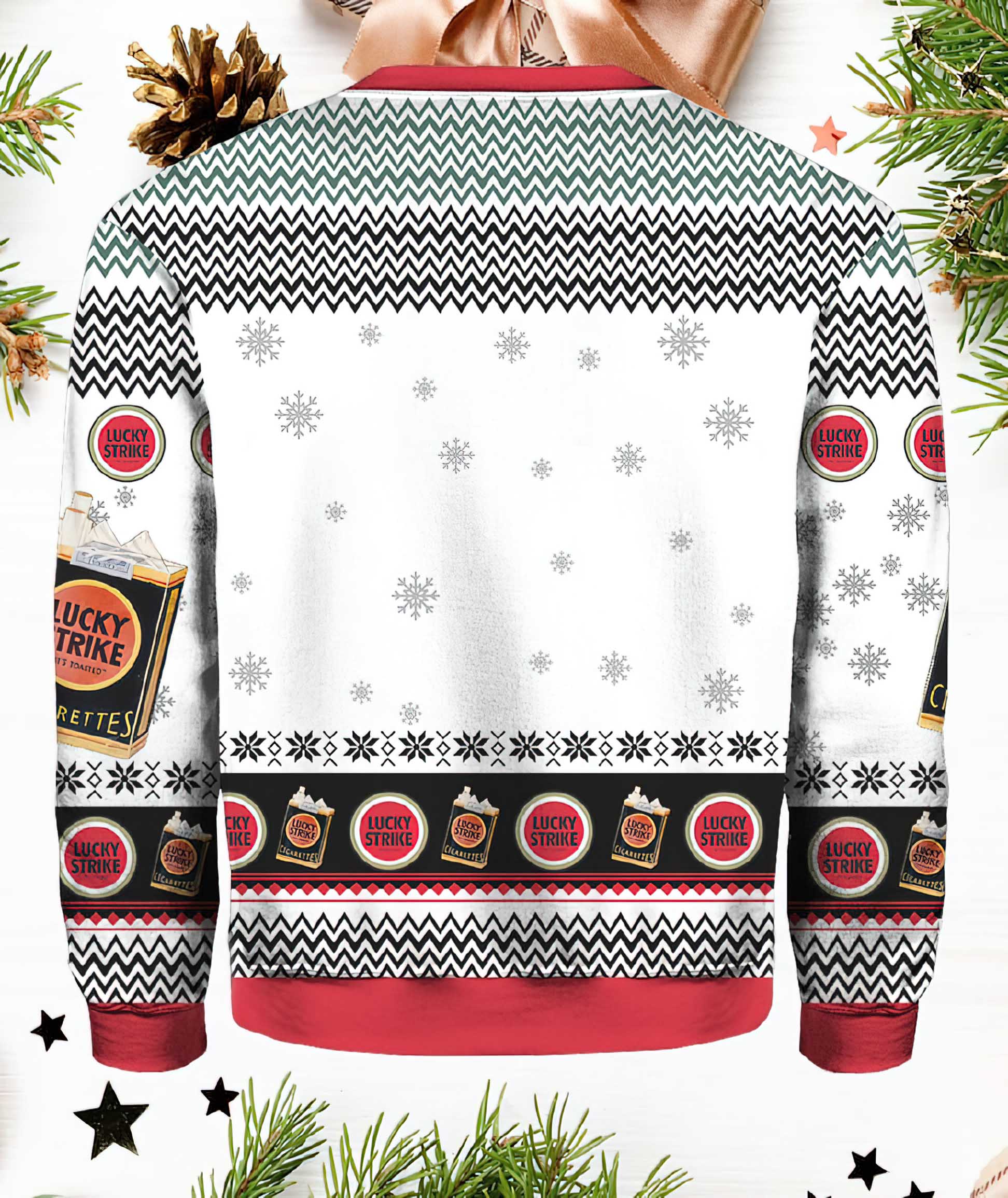Lucky Strike Cigarette Christmas Sweater Lucky Strike Cigarette Christmas Sweater
