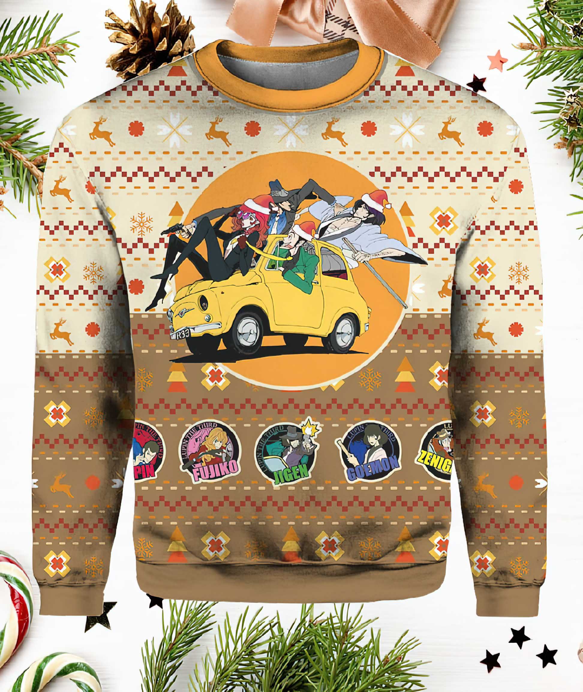 Lupin The 3Rd Happy Trip Ugly Christmas Sweater Lupin The 3Rd Happy Trip Ugly Christmas Sweater