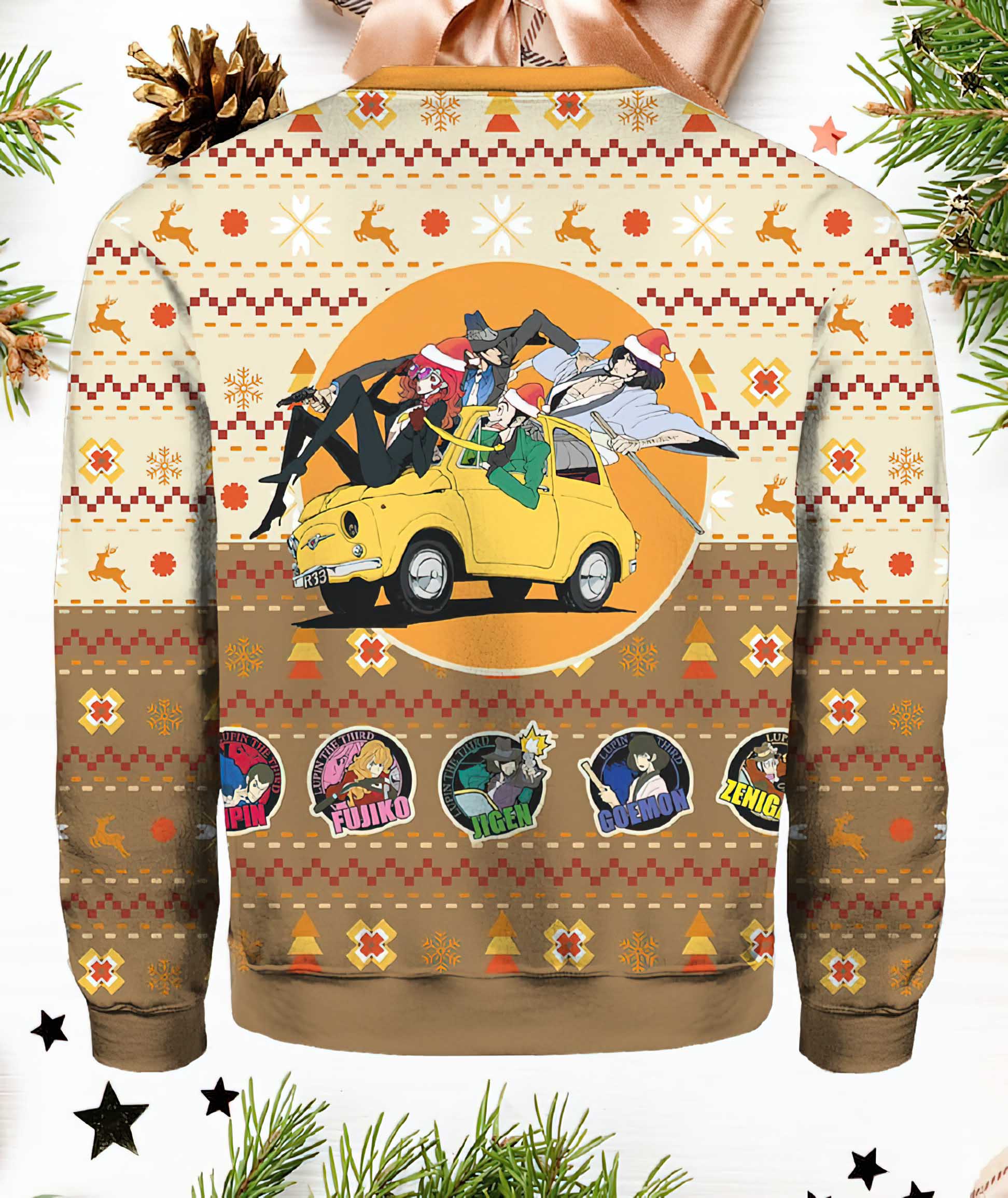 Lupin The 3Rd Happy Trip Ugly Christmas Sweater Lupin The 3Rd Happy Trip Ugly Christmas Sweater