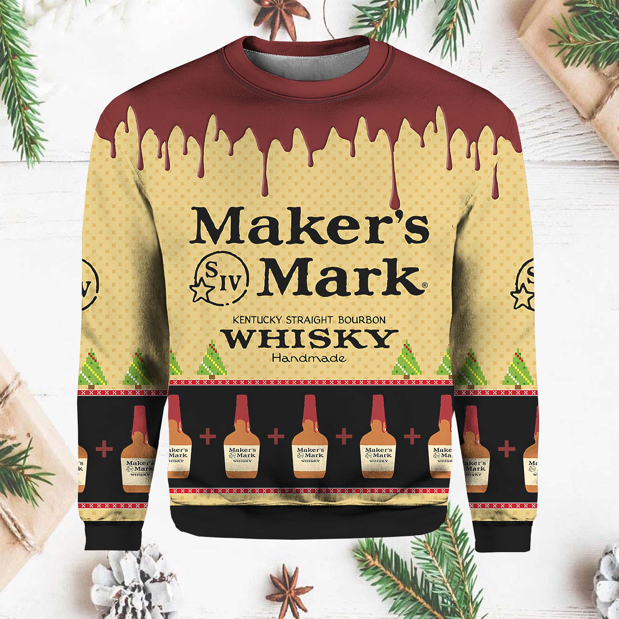 Maker’S Mark Kentucky Straight Bourbon Whisky Christmas Sweater Maker’S Mark Kentucky Straight Bourbon Whisky Christmas Sweater
