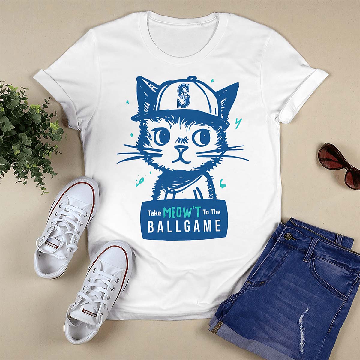 Mariners Take Meow’T To The Ballgame Shirt Mariners Take Meow’T To The Ballgame Shirt